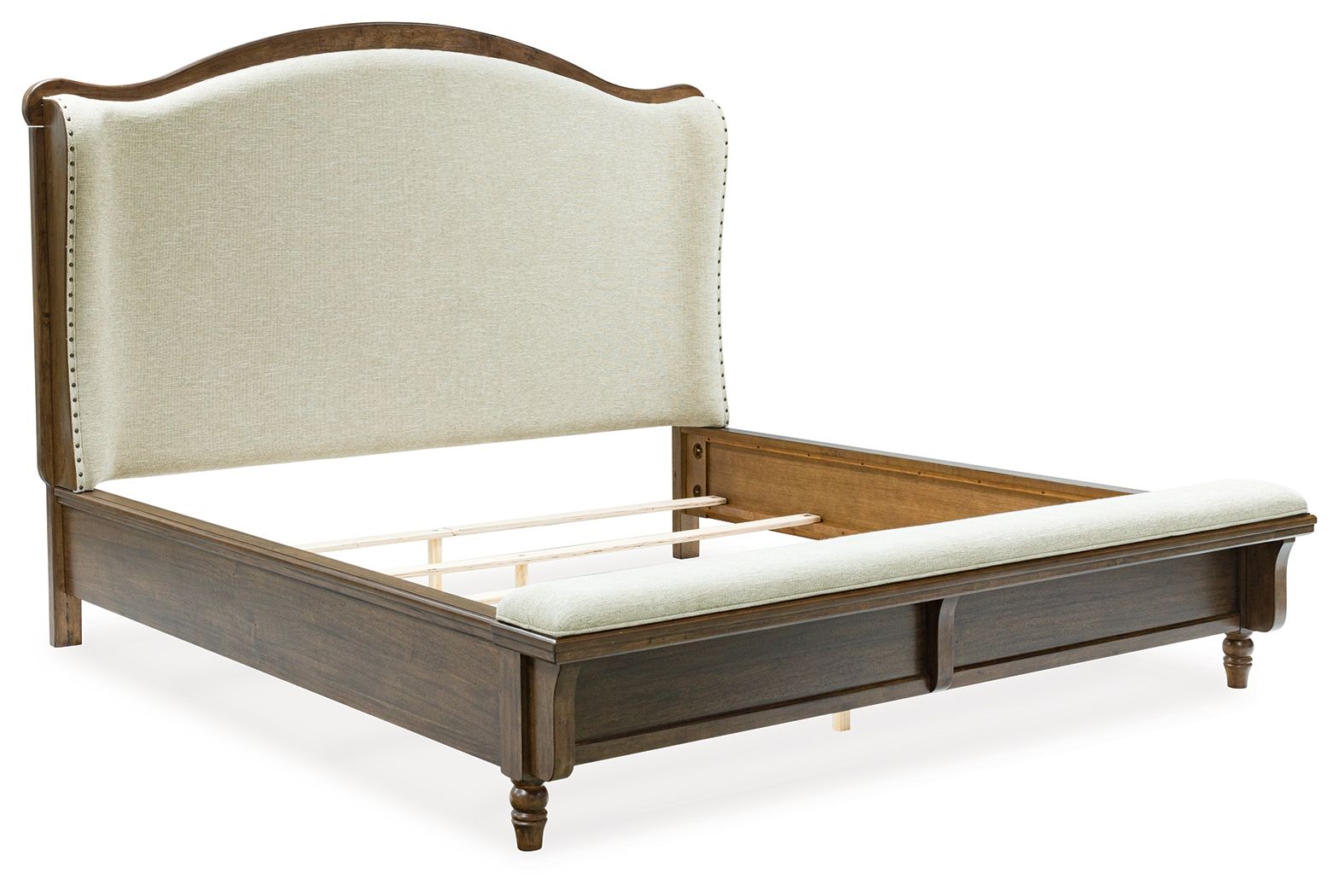 Ashley Furniture Sturlayne - 5 Pc. - Dresser, Mirror, Queen Upholstered Panel Bed - Brown - Image 8