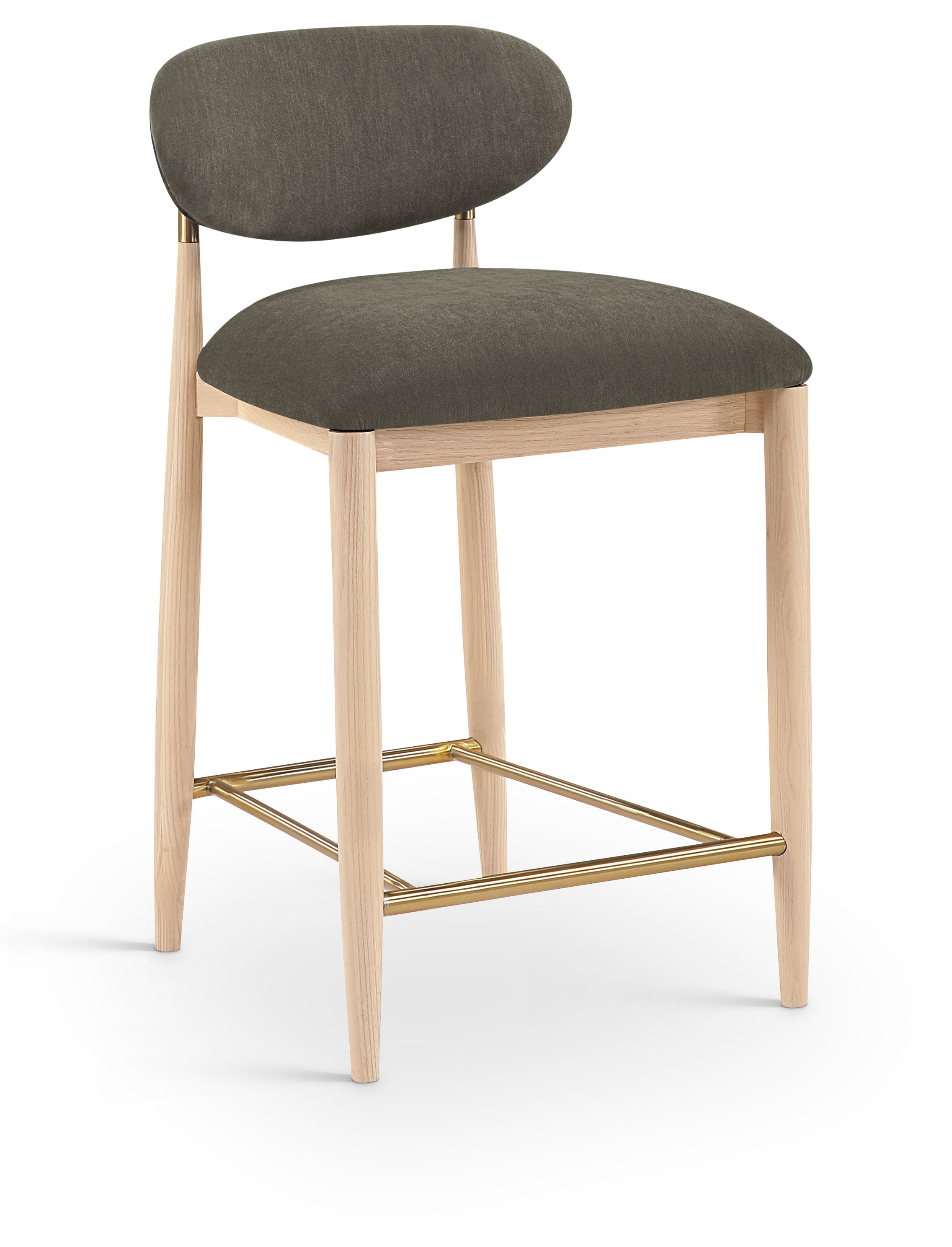 Riccio - Performance Fabric Upholstered Stool - Brown