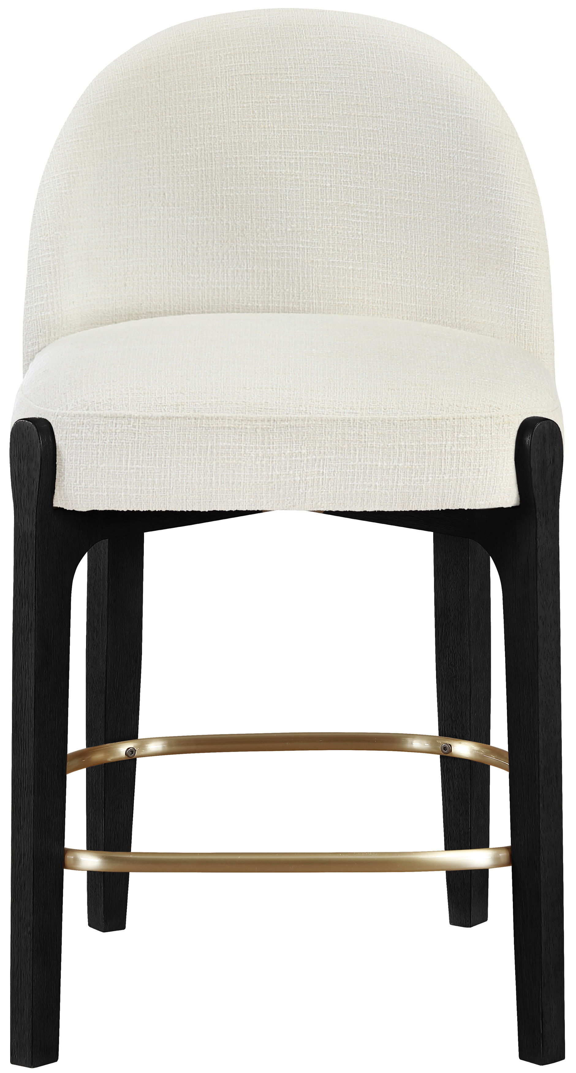 Torino - Fabric Upholstered Counter Stool (Set of 2) - Cream / Brushed Black
