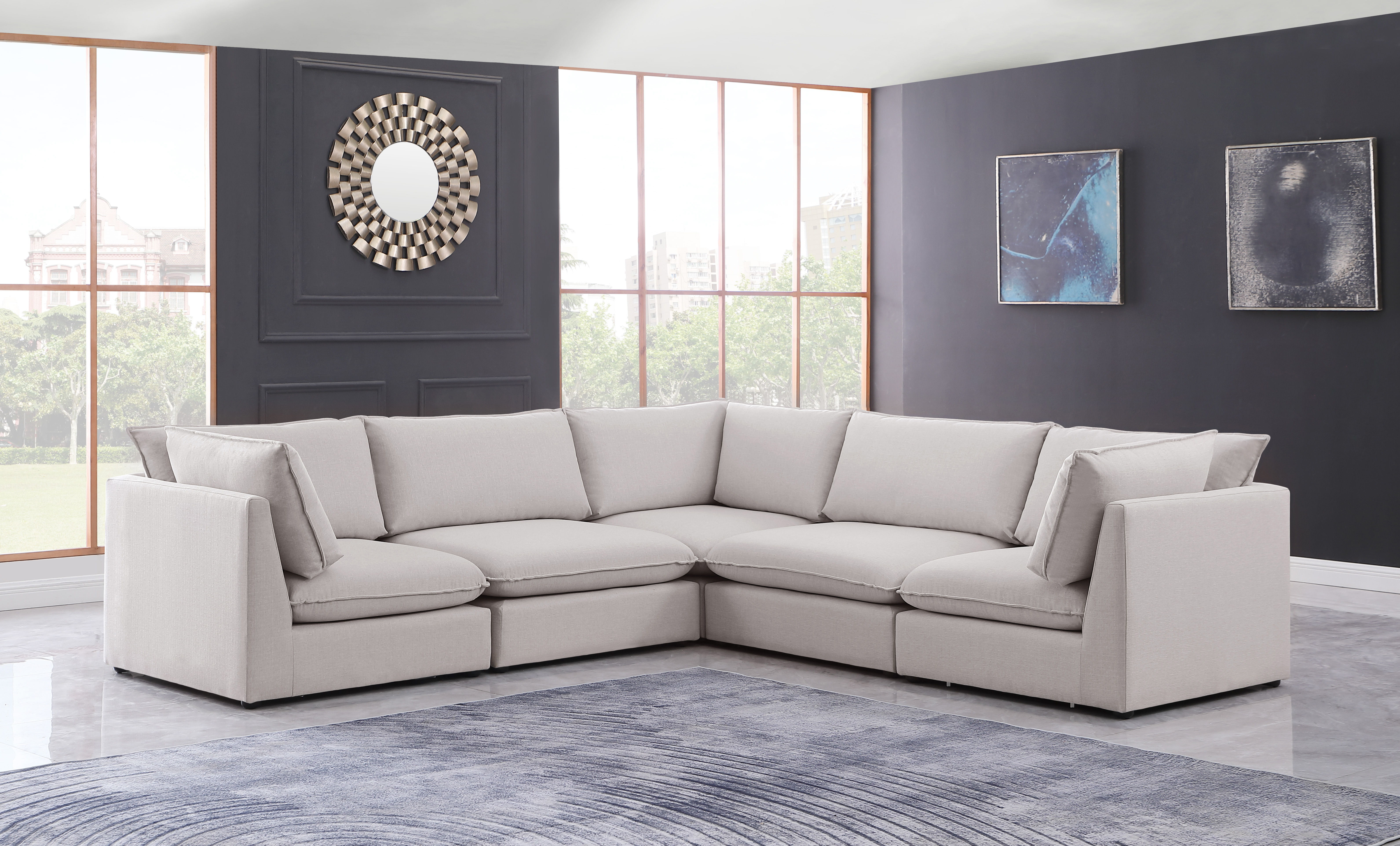 Mackenzie - 5 Piece Modular Corner Sectional - Beige
