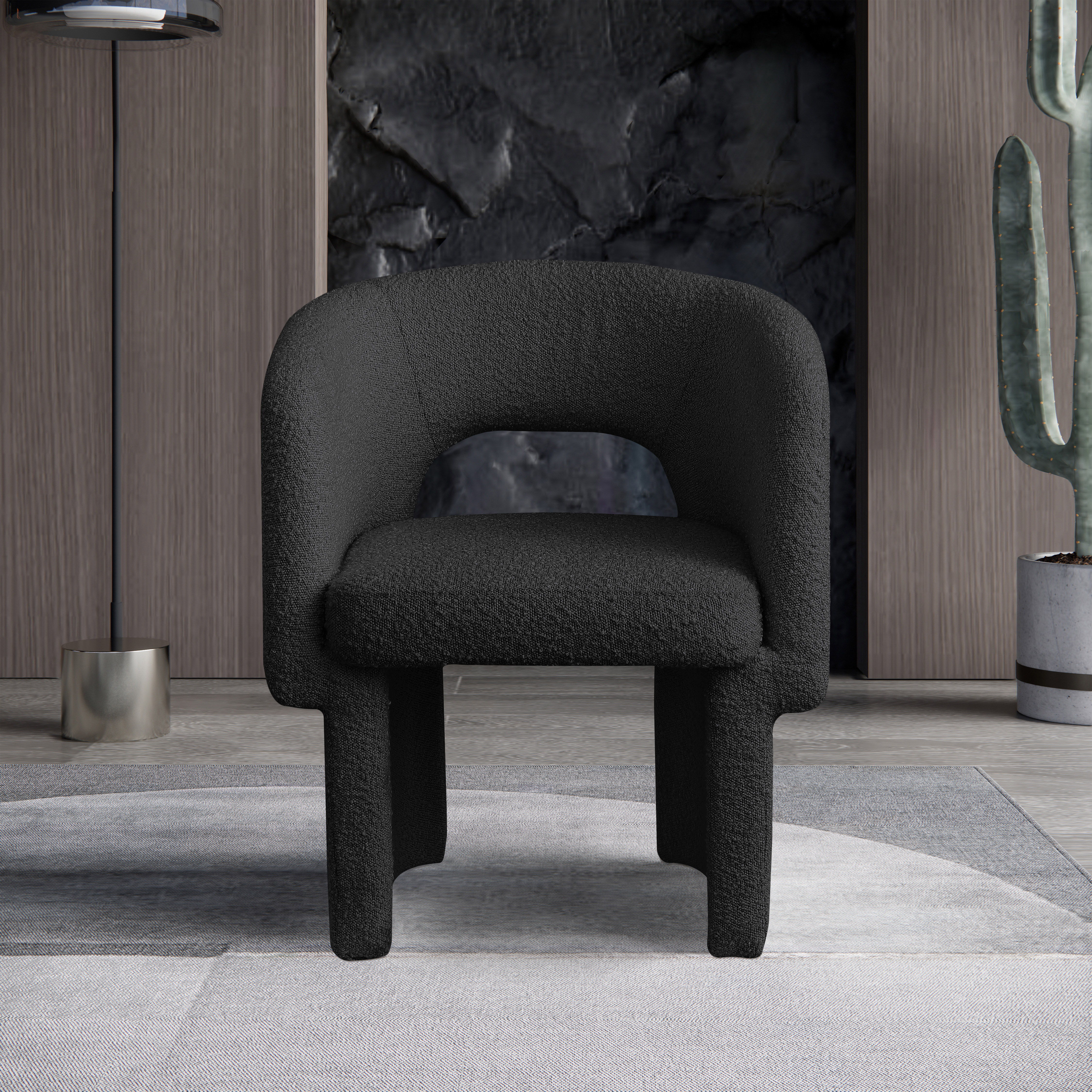 Emmet - Boucle Dining Chair / Accent Chair - Black