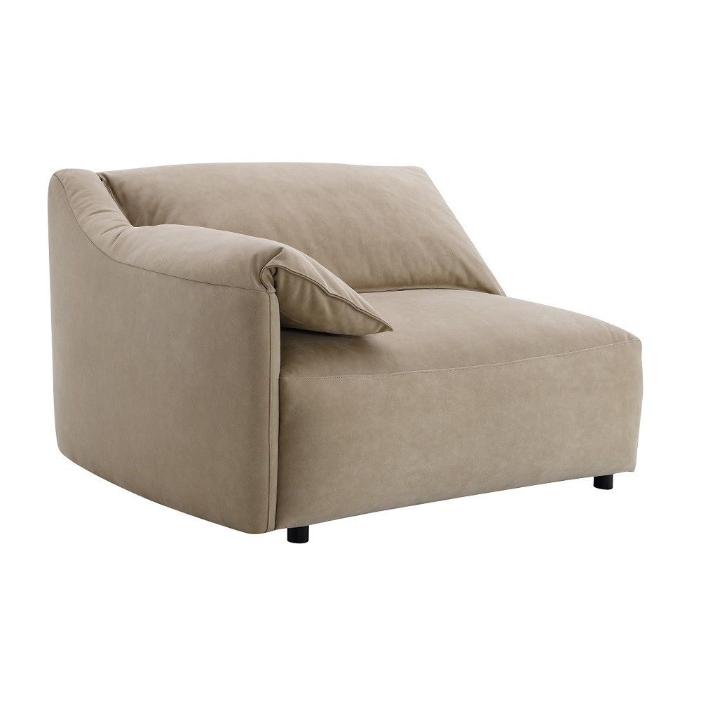 Veata - Sectional Sofa - Light Brown Suede, light brown, view 6