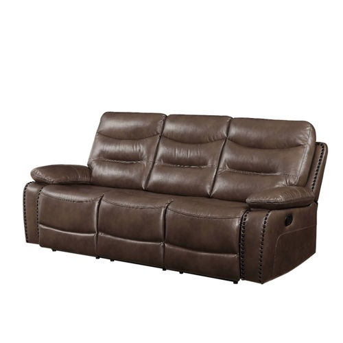 Aashi - Motion Sofa - Brown Leather-Gel Match, dark brown