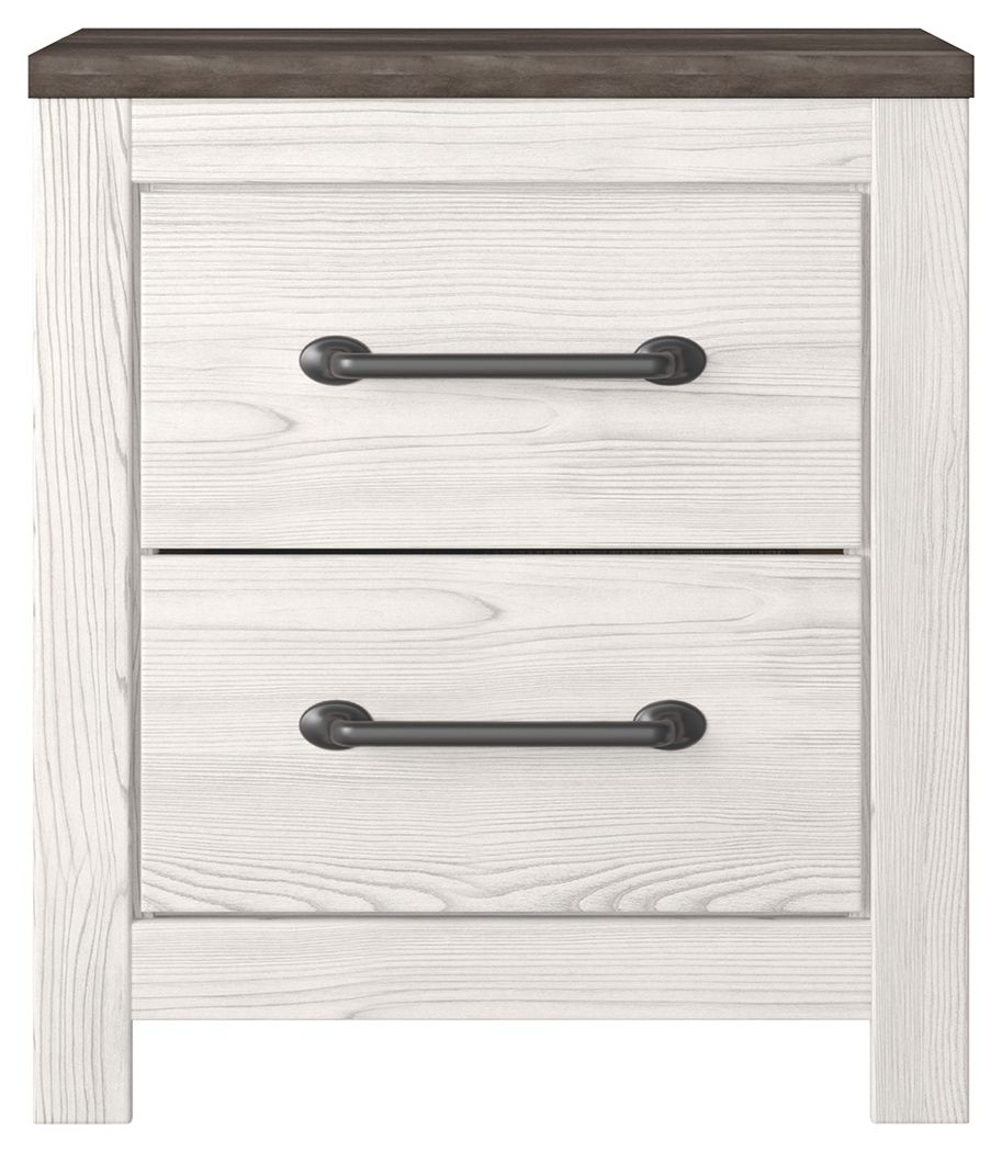Ashley Furniture Gerridan - 6 Pc. - Dresser, Mirror, Full Panel Bed, 2 Nightstands - White / Gray - Image 8