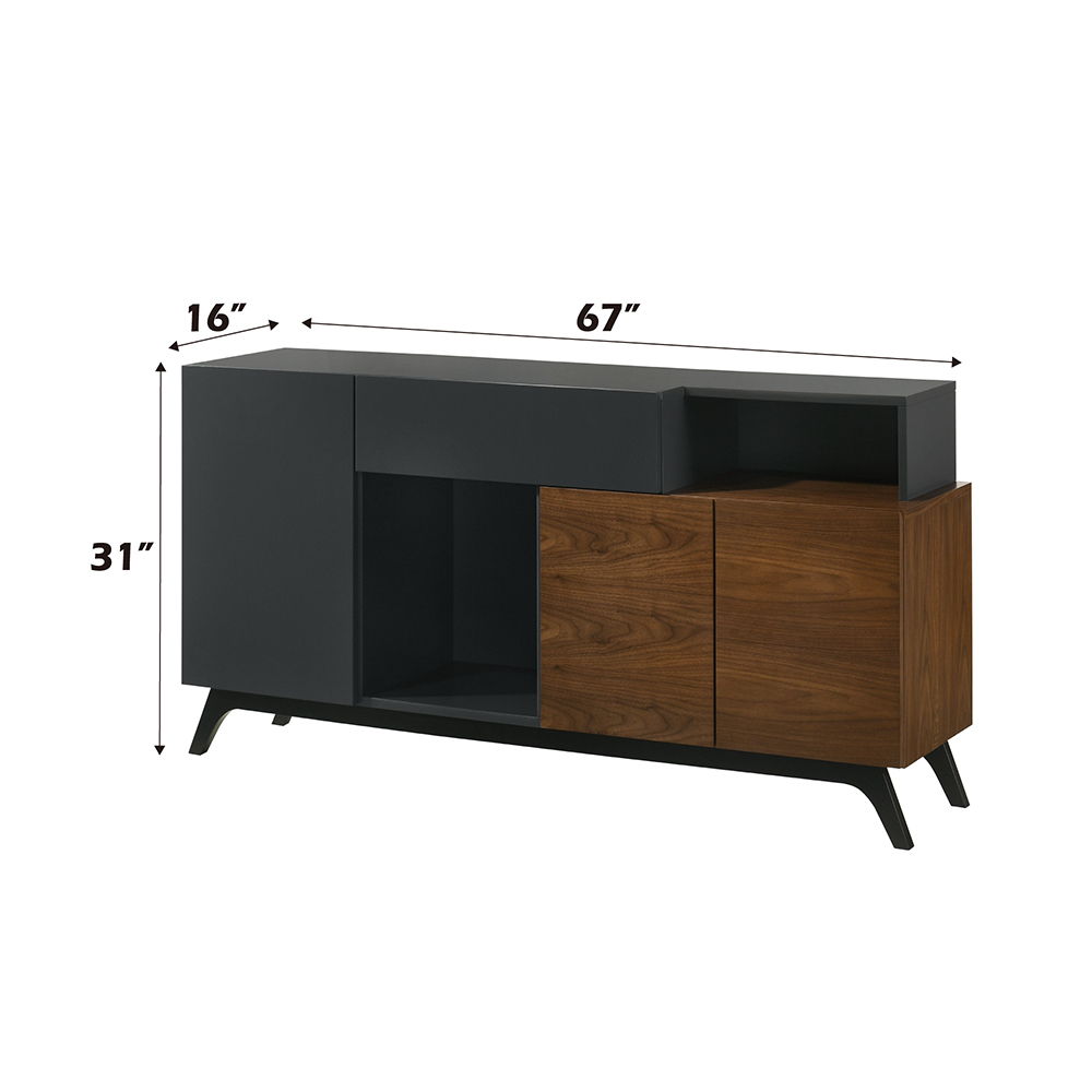Destin - Server - Walnut, dark brown, view 5
