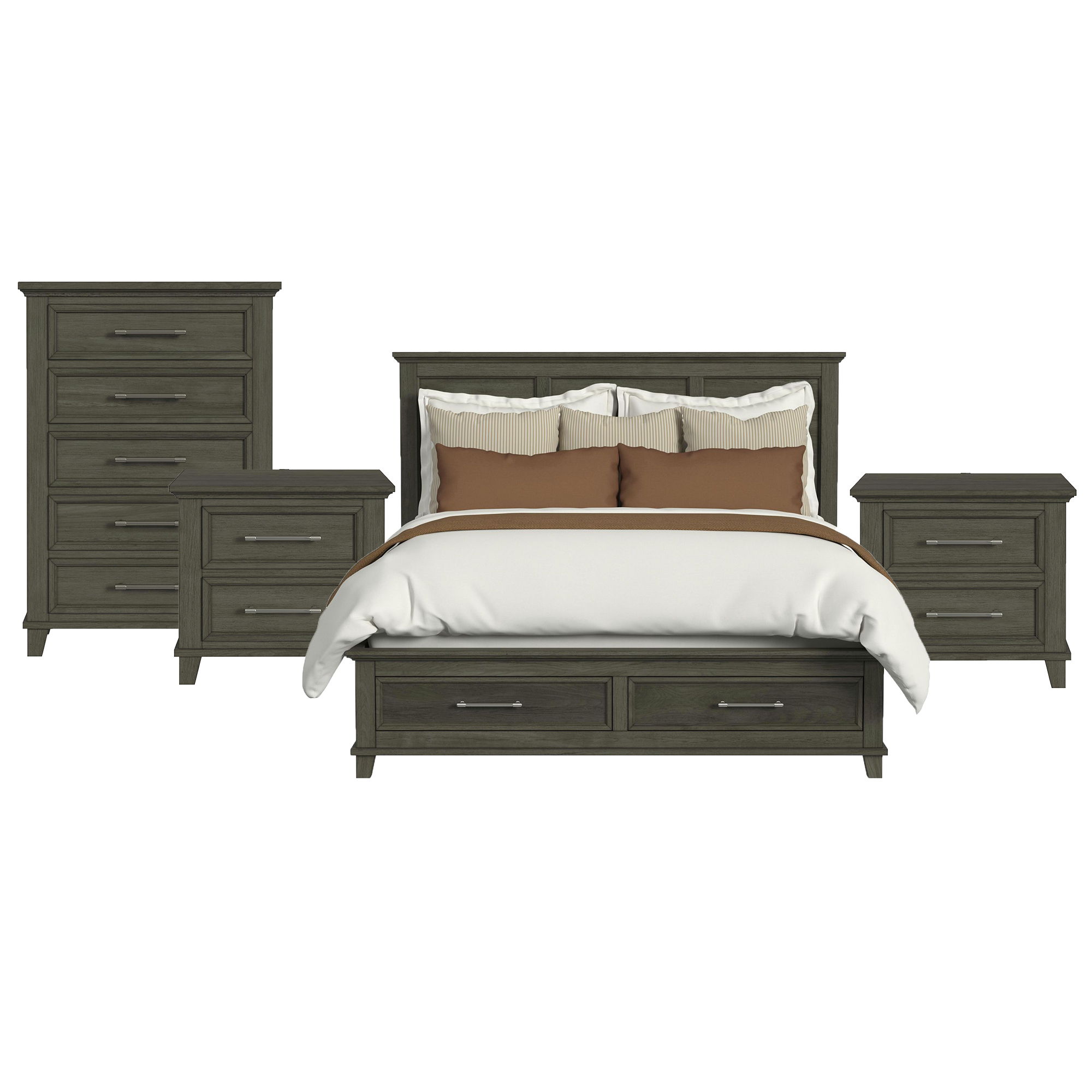 King · 4 Pc · Bedroom Set With 2 Nightstands & Chest