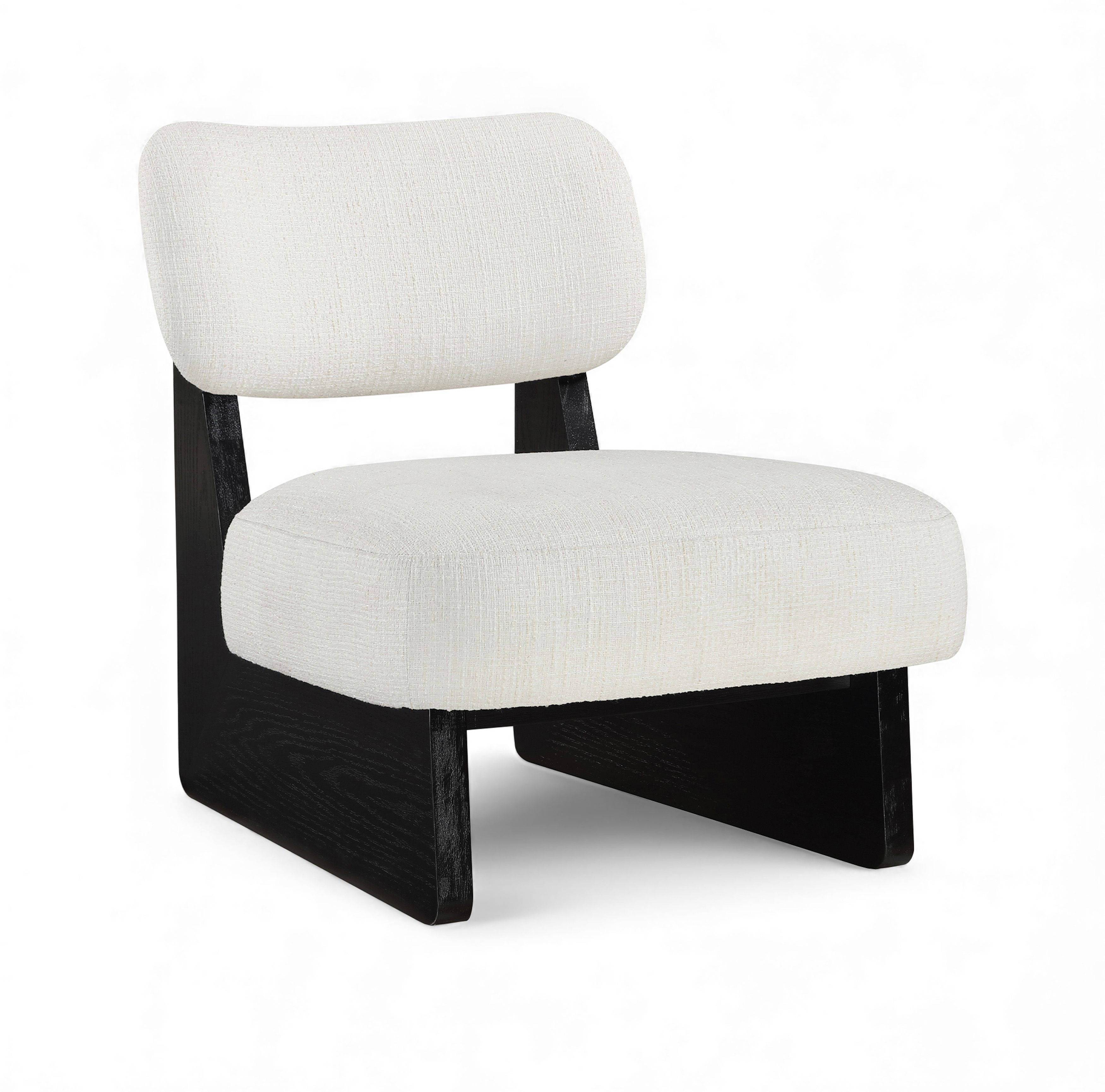 Linen Textured Fabric Upholstered Accent Chair