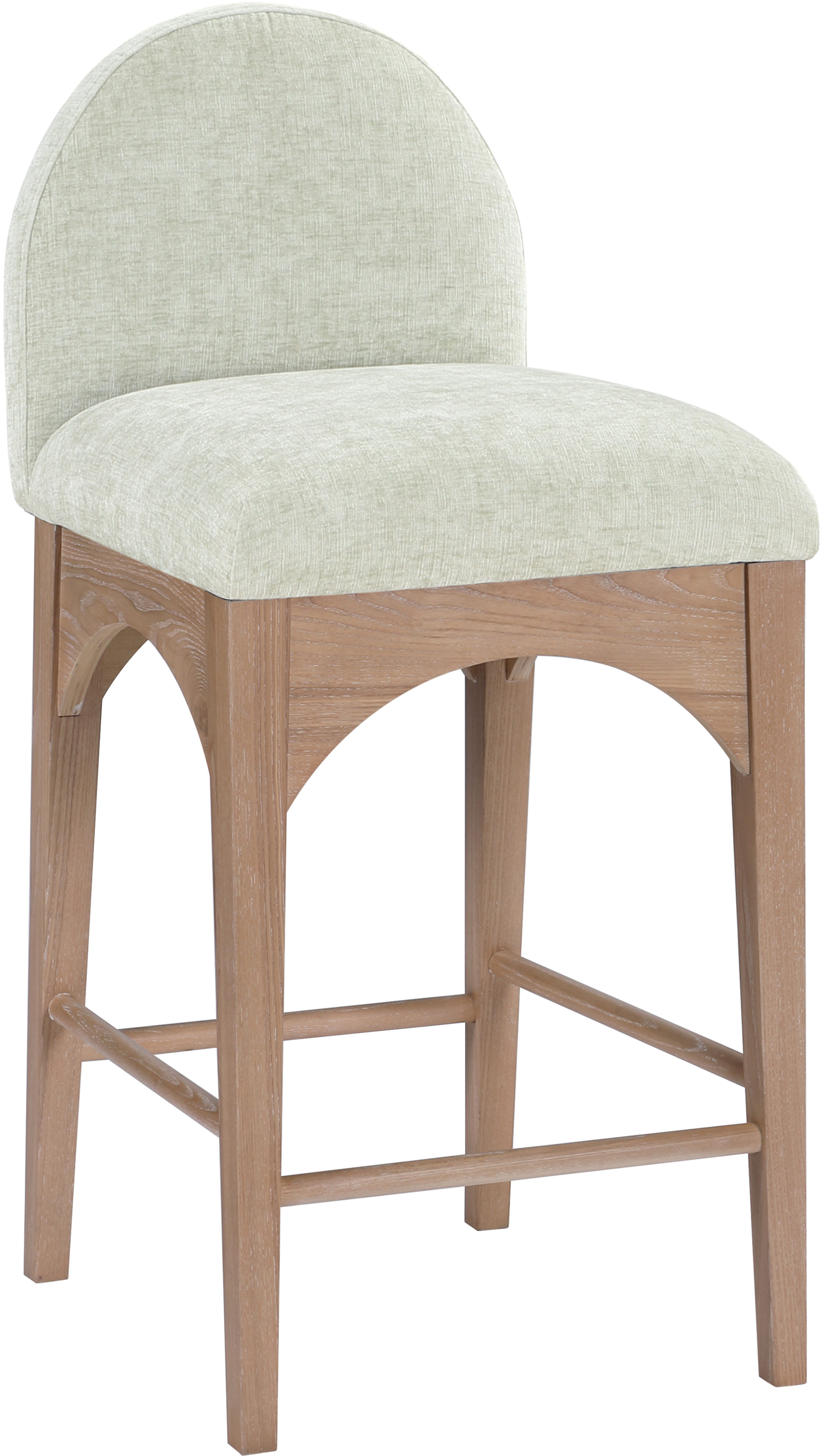 Waldorf - Chenille Stool With Natural Legs - Mint