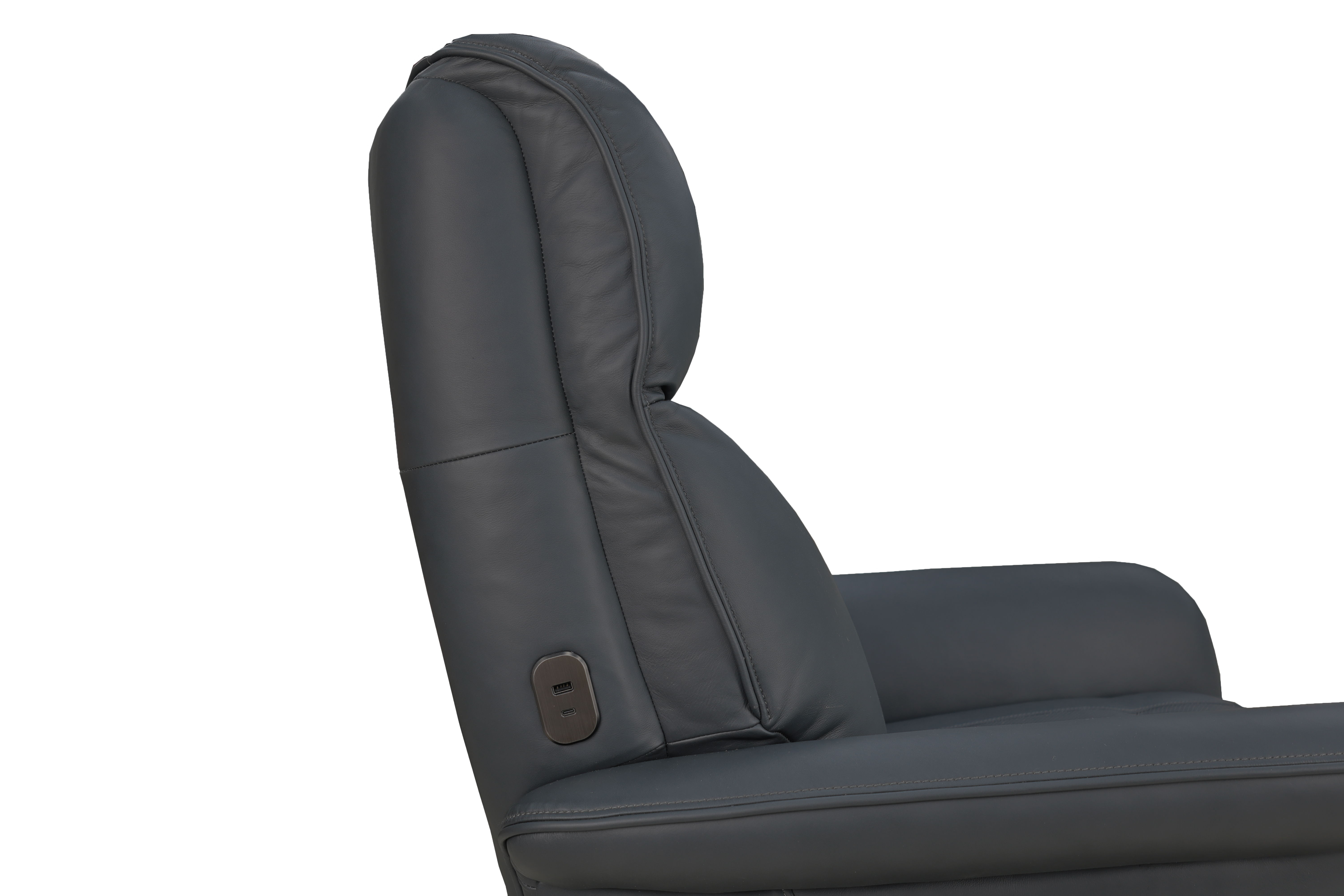 Haven - Power Swivel Recliner With Power Headrest, Lumbar, Heat, Massage & Ventilation, black, view 4