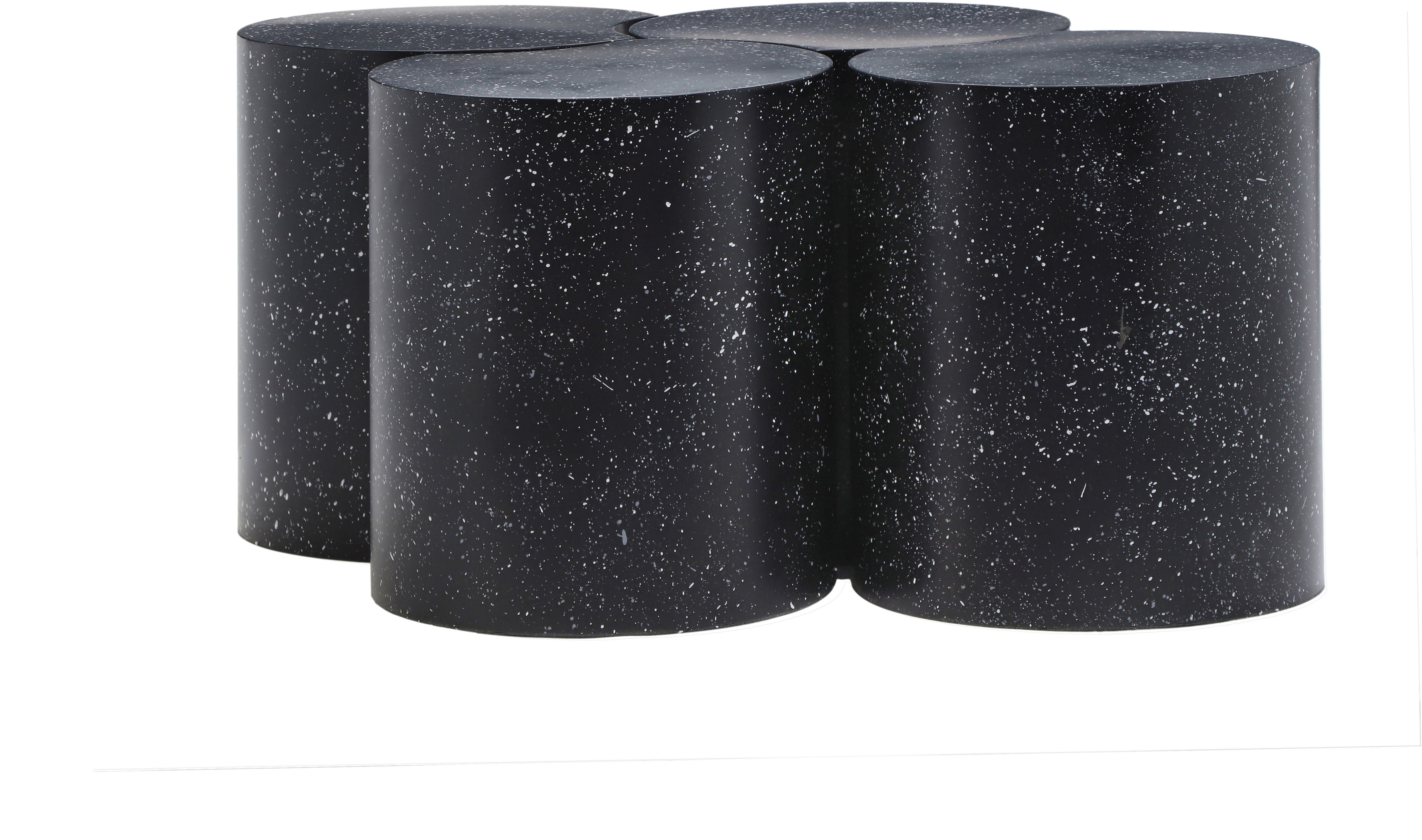 Dimple - 16" 4 Piece Modular Coffee Table - Black Terazzo