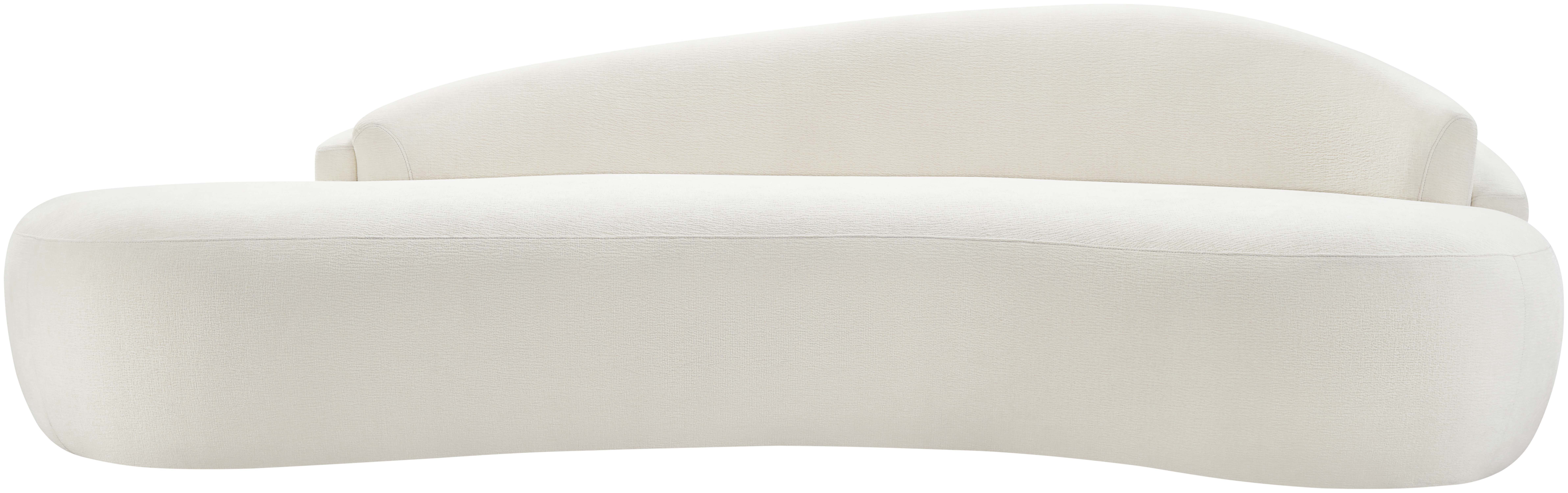 Caspian - Chenille Fabric 101" Upholstered Sofa - Cream