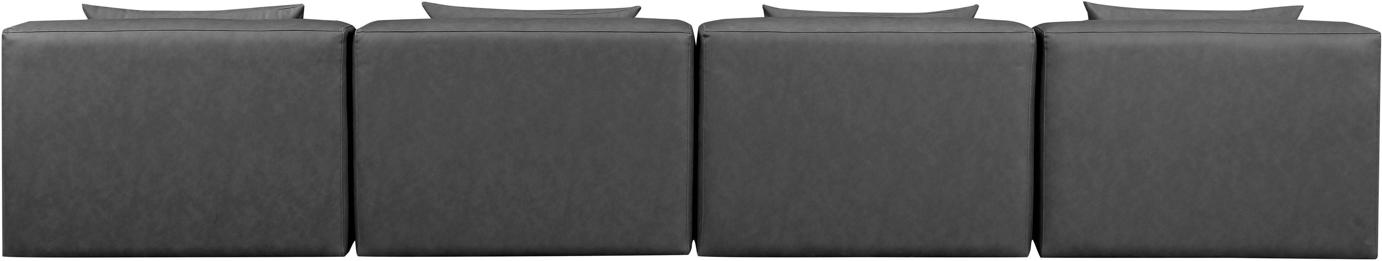 Cube - Modular 4 Piece Armless Sofa - Charcoal Gray