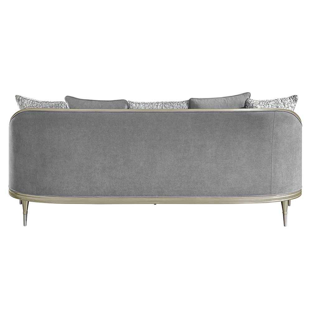 Fernando - Sofa With 5 Pillows - Gray Chenille & Champagne, gray, view 3