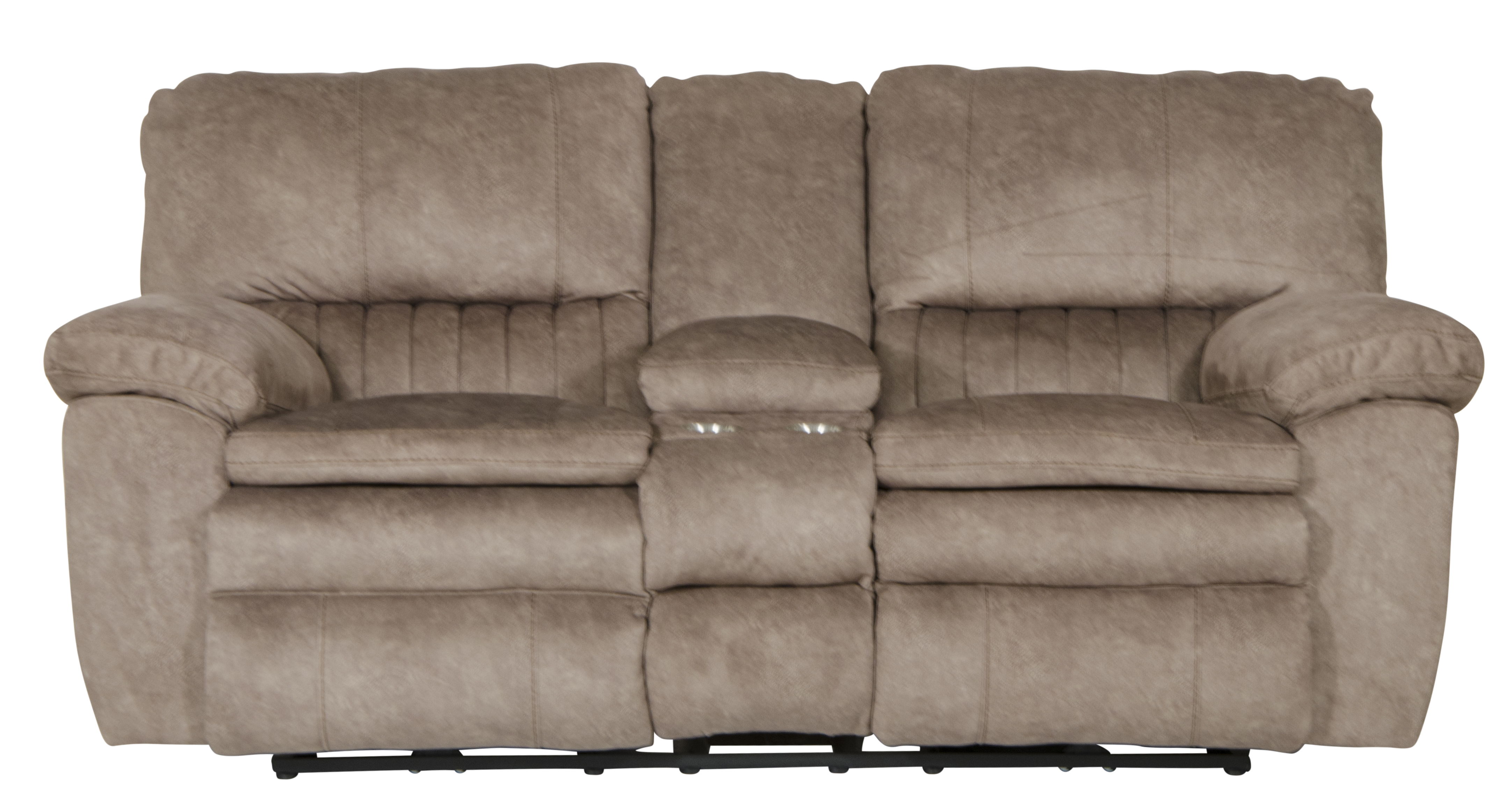 Reyes - Lay Flat Reclining Console Loveseat With Storage & Cupholders - Portabella