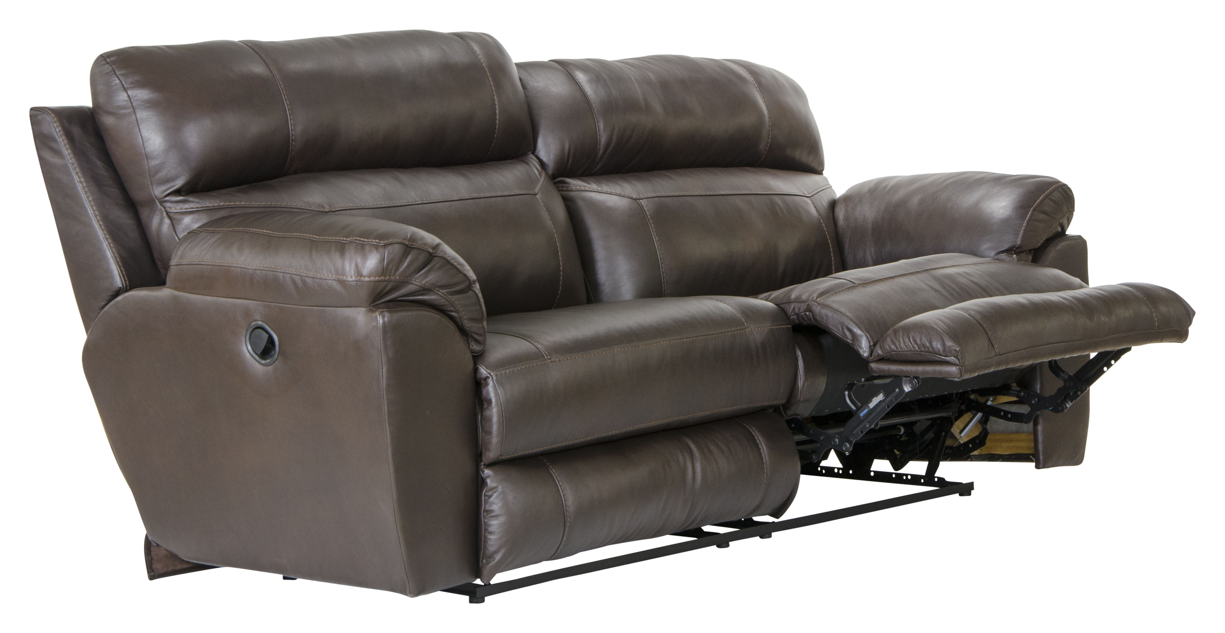 Costa - Top Grain Italian Leather Lay Flat Reclining Sofa - Chocolate