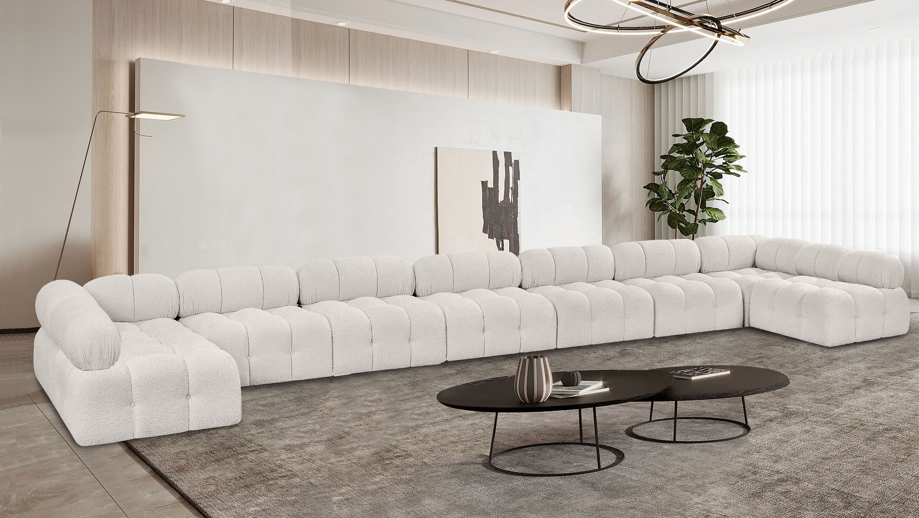 Ames - 9 Piece Modular Sectional - Cream