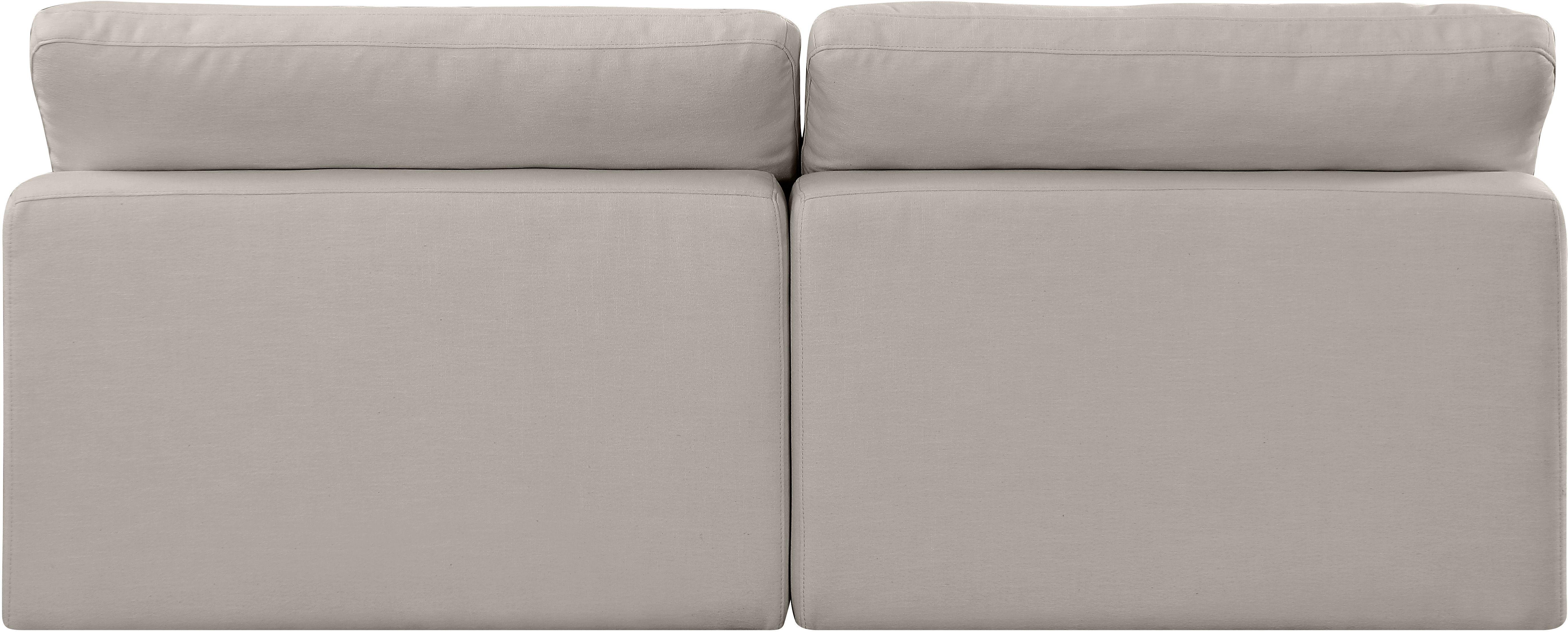 Comfy - Linen Modular Armless Sofa 2 Pieces - Ivory