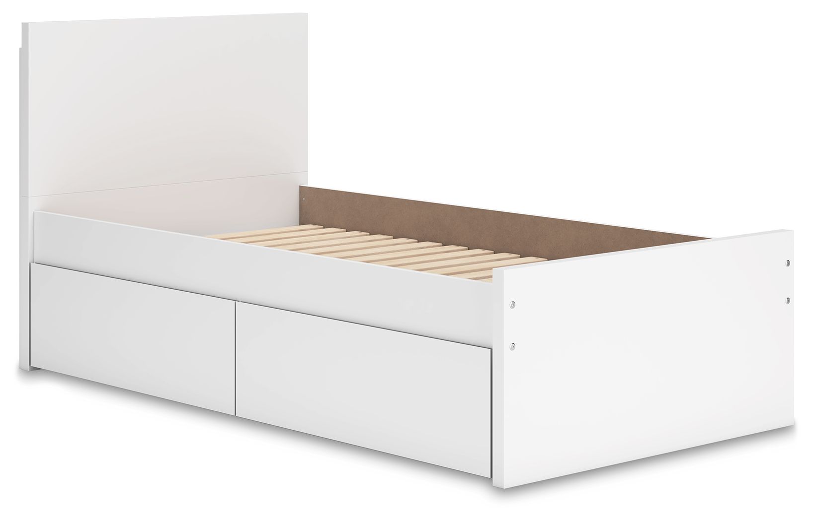 Onita - Twin Panel Platform Bed With 1 Side Storage - White