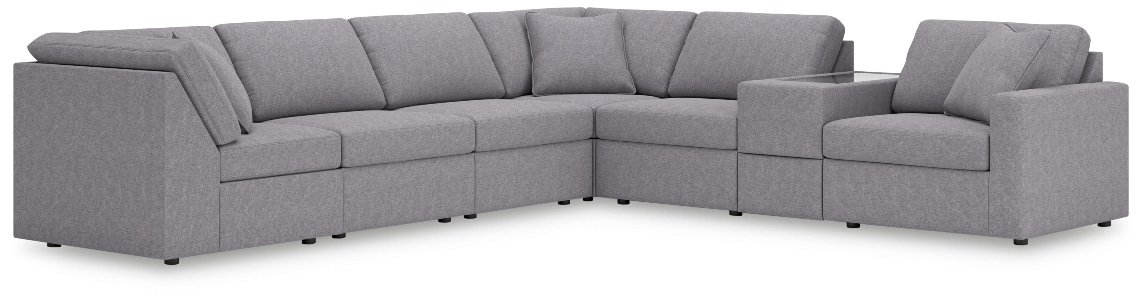 7 Pc · Sectional With Storage Console And Raf Corner Chair
