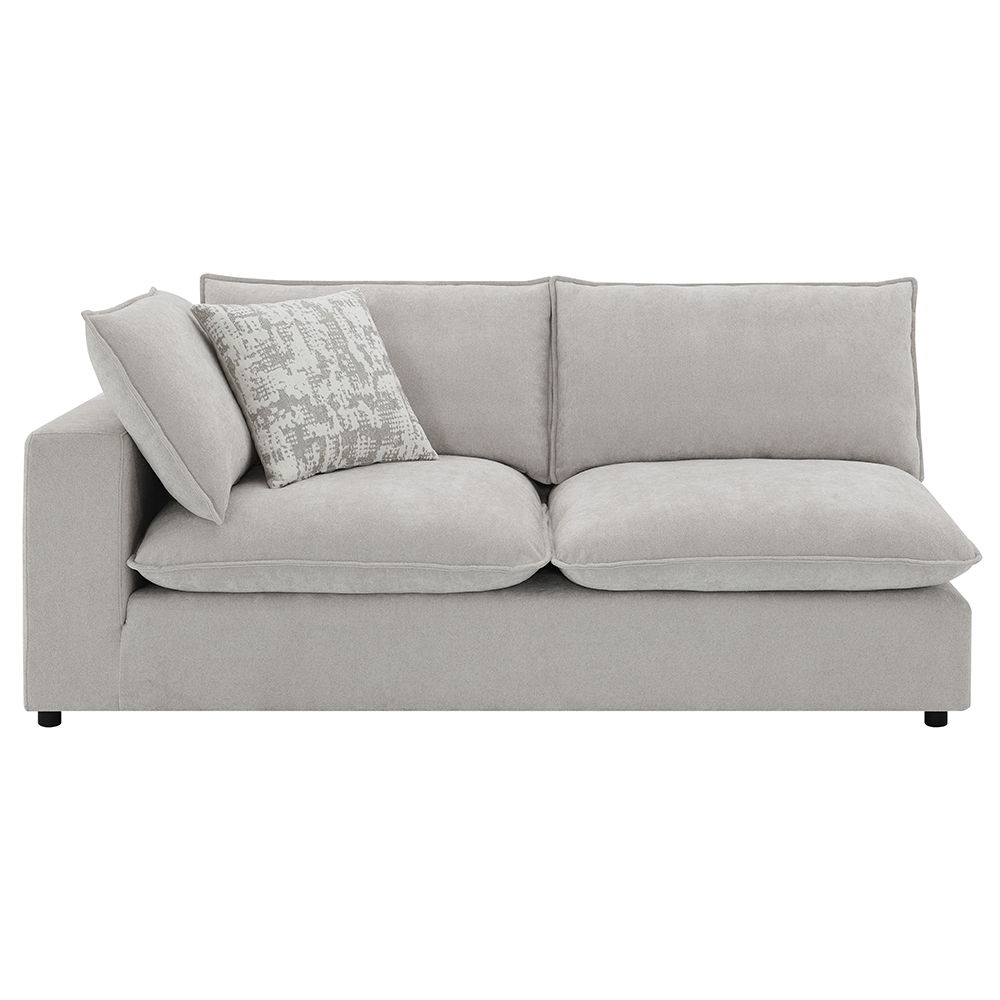Marisa - Modular Left Facing Loveseat With 2 Pillows - Beige Boucle, beige