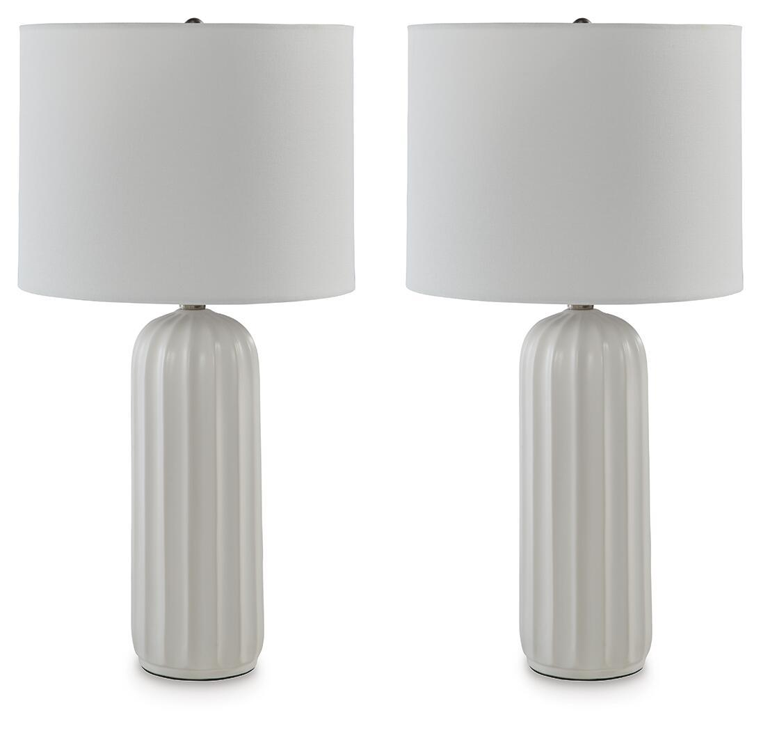 Clarkland – Ceramic Table Lamp (Set of 2) – White