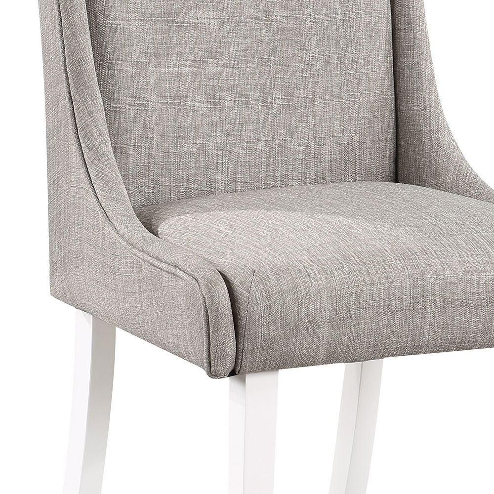 Hollyn - Side Chair (Set of 2) - Gray Linen & White, gray, view 5
