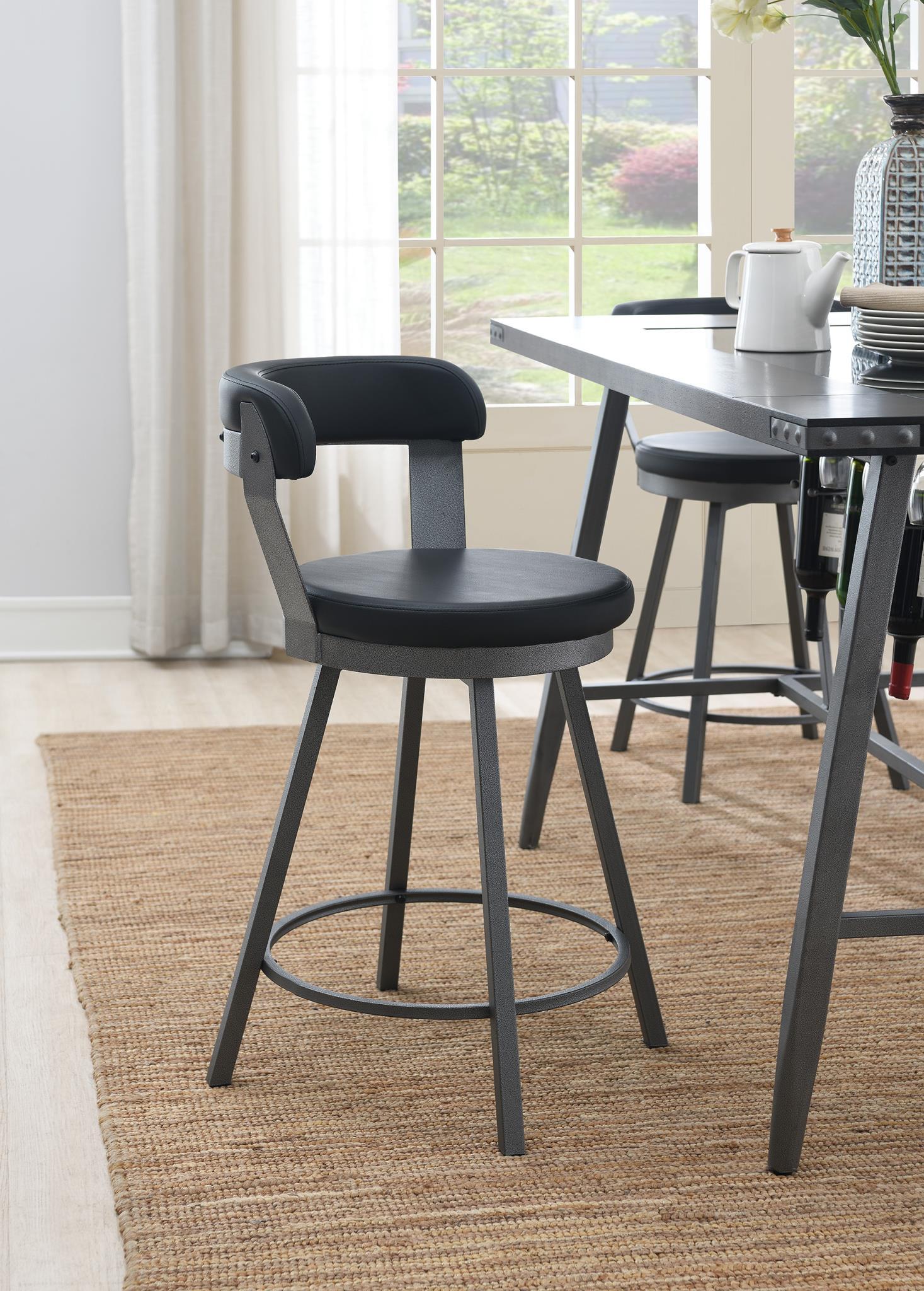 D208 - 7 Piece Dining Room Set (Table, 6 Chairs) - Black