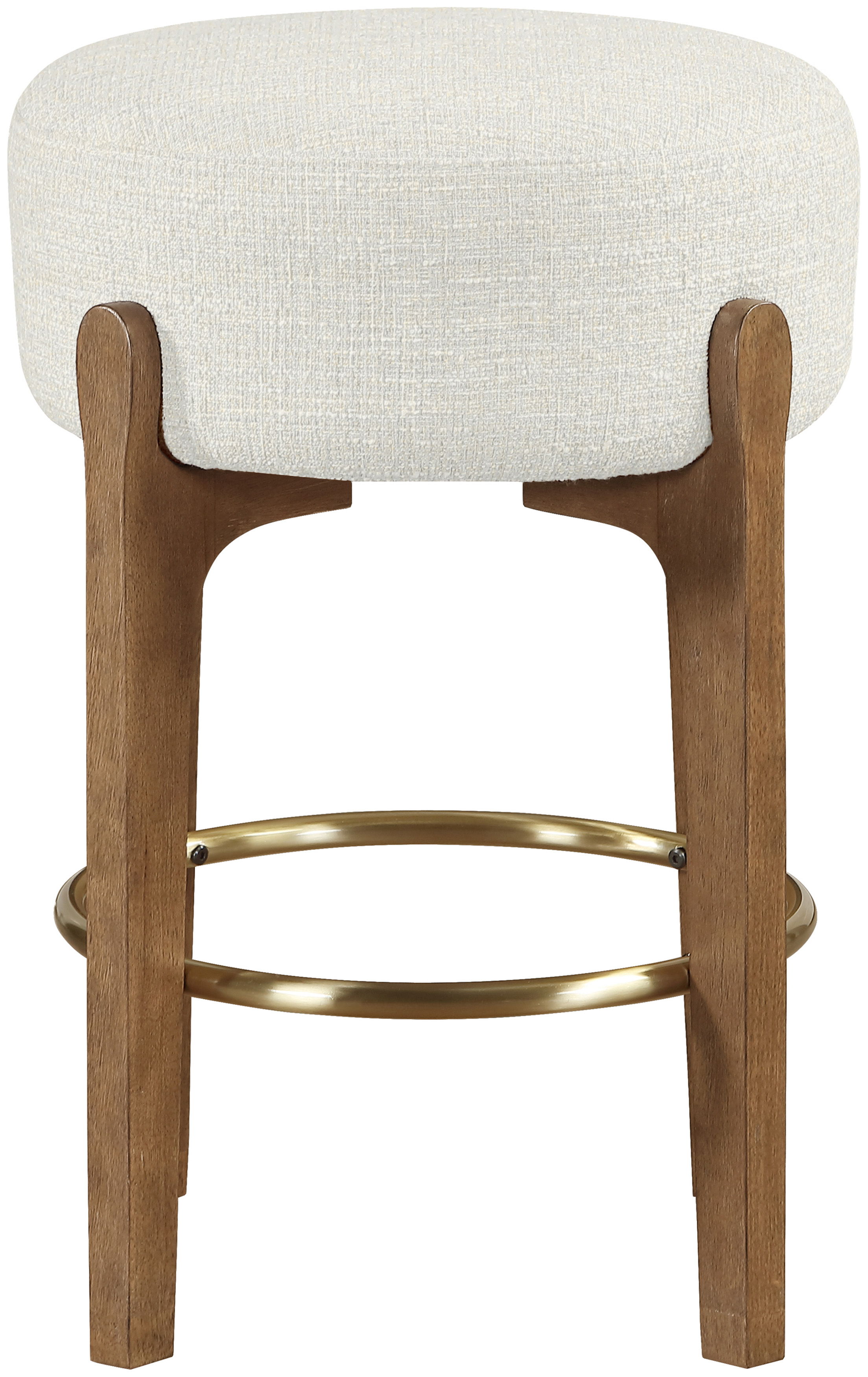 Torino - Fabric Upholstered Backless Counter Stool (Set of 2) - Cream / Brushed Brown