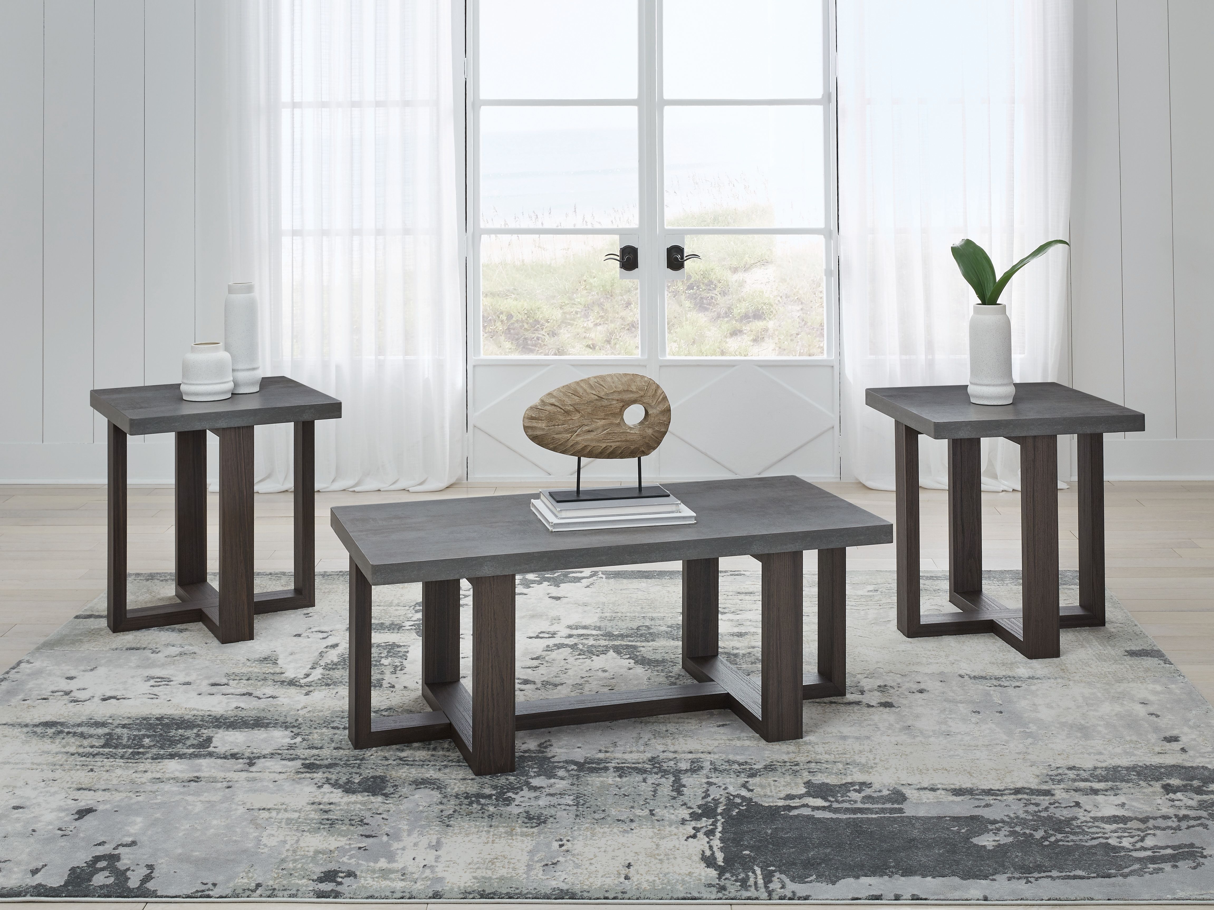 Ashley Furniture Dynnford - Occasional Table Set (Set of 3) - Gray / Brown - Image 2
