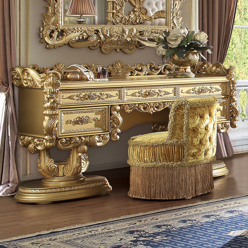 Bernadette - Vanity Desk - Gold, gold