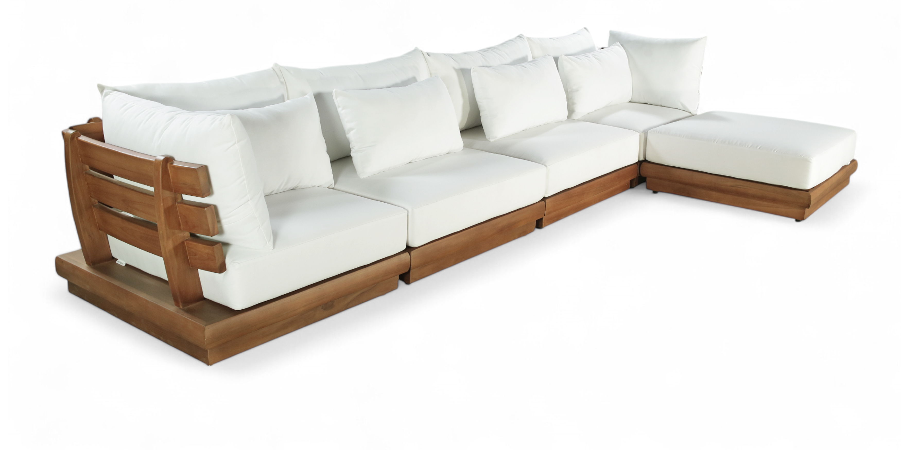 5 Pc · Water Resistant Fabric 150" Outdoor Patio Modular Sectional - Off