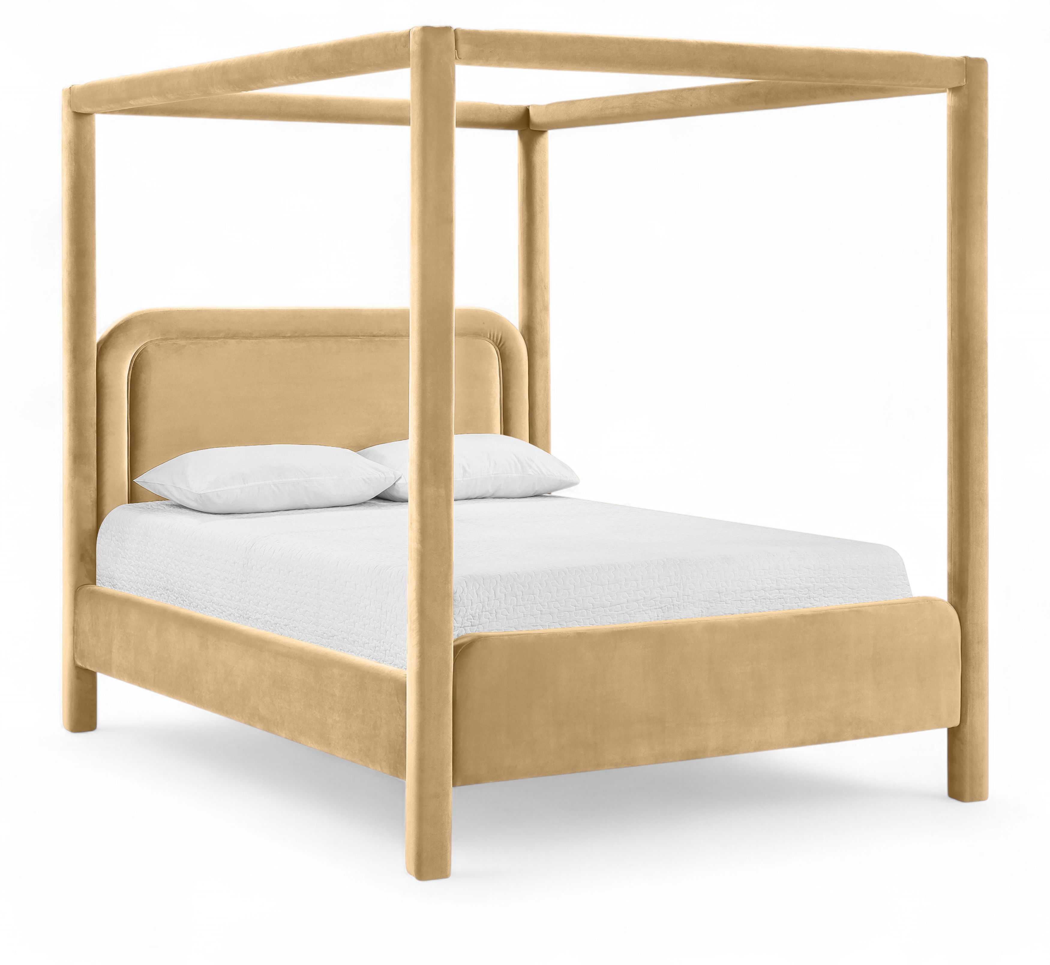 Salina - Velvet Upholstered Full Bed - Camel