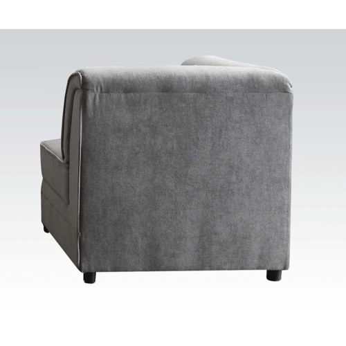 Bois - Modular Wedge With Pillow - Gray Velvet, gray