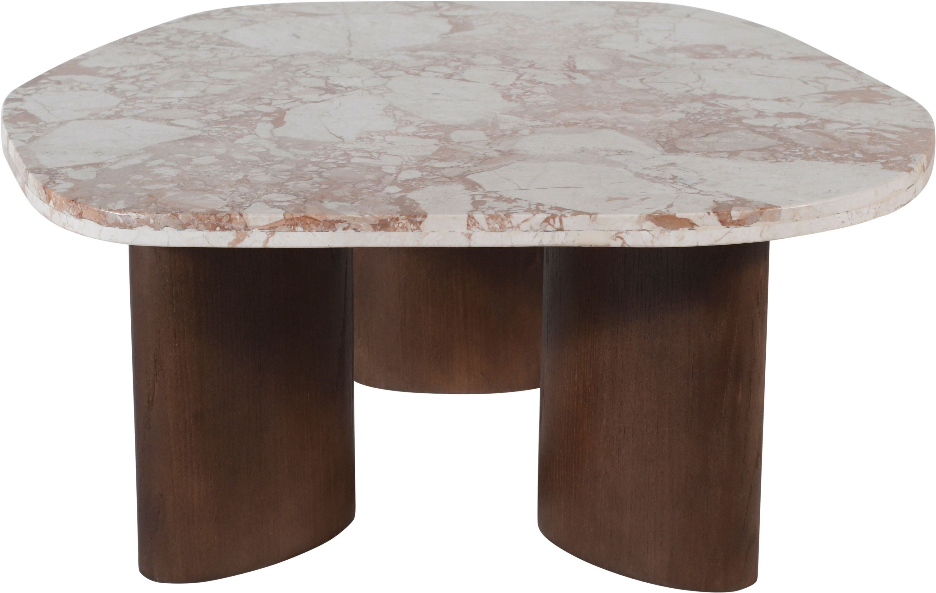 Puglia - Marble Top And Oak Wood Base Coffee Table - Cream