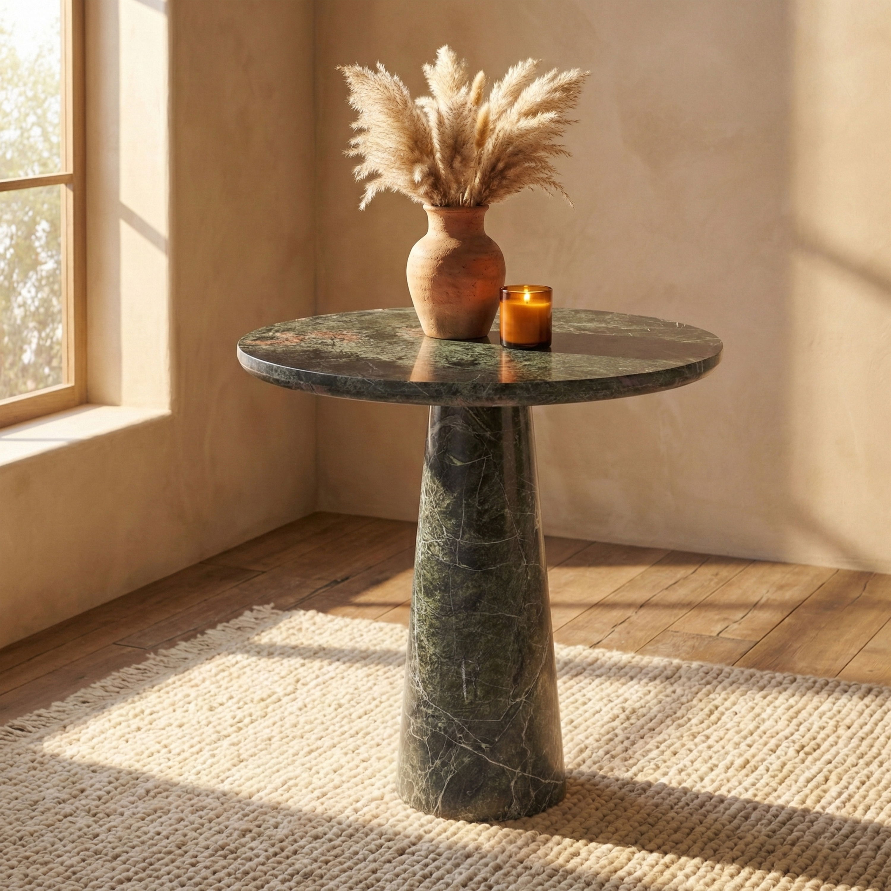 Fontelina - 30" Genuine Marble Bistro Dining Table - Green