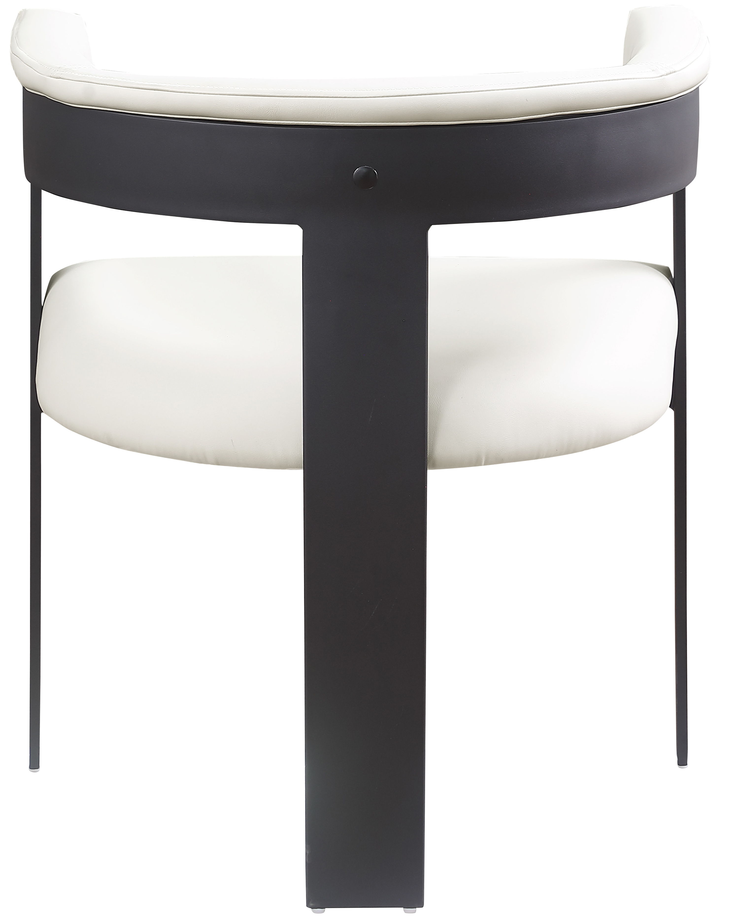 Romeo - Faux Leather Dining Chair With Black Base (Set of 2) - Cream