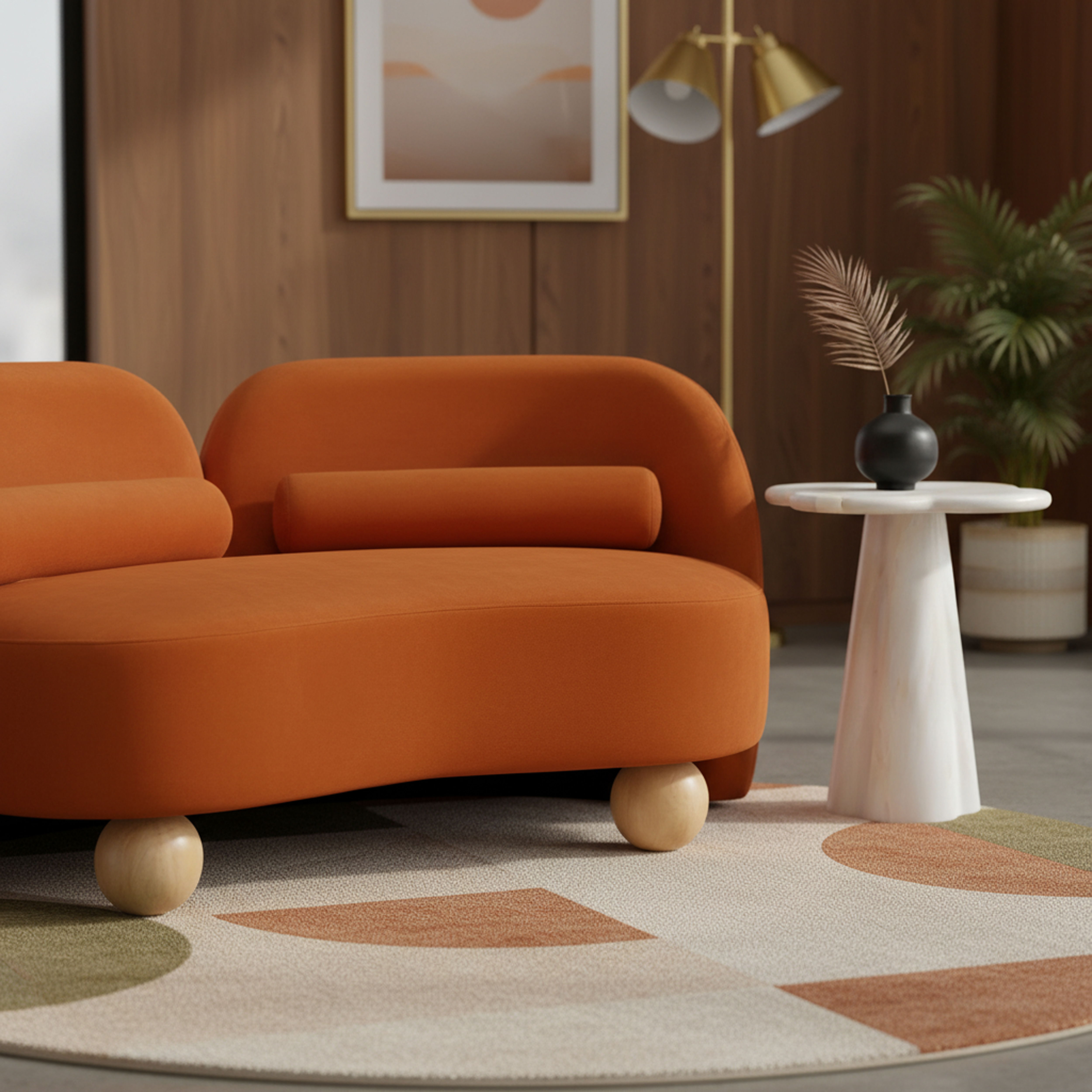 Daphne - Velvet Loveseat - Cognac