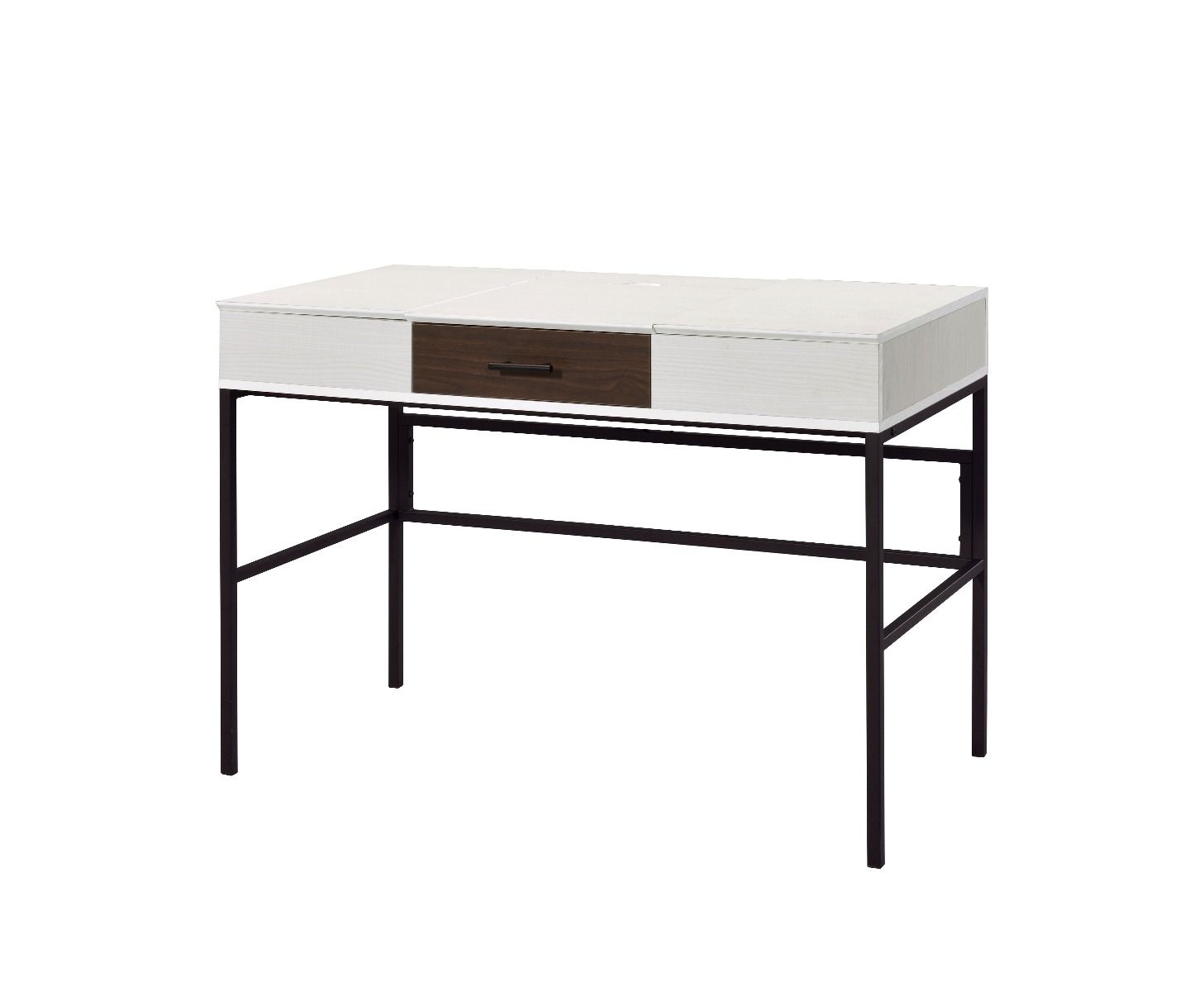 Verster - Writing Desk With USB - Natural & Black, beige