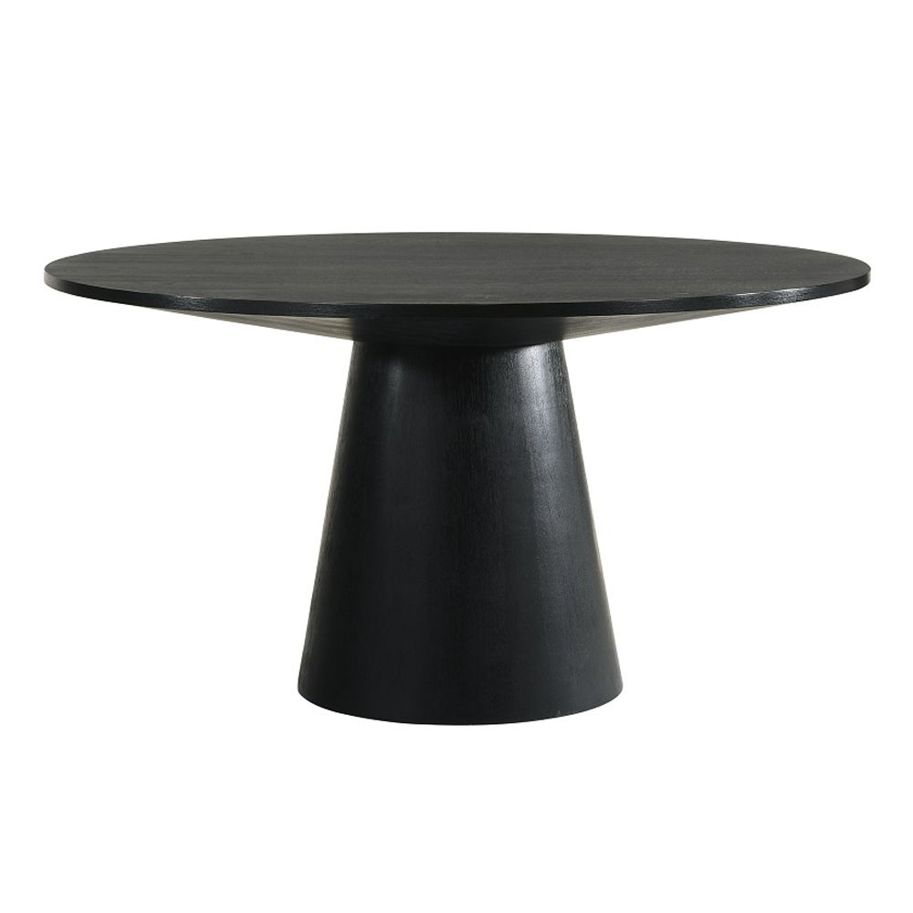 Froja - Round Dining Table - Black, black