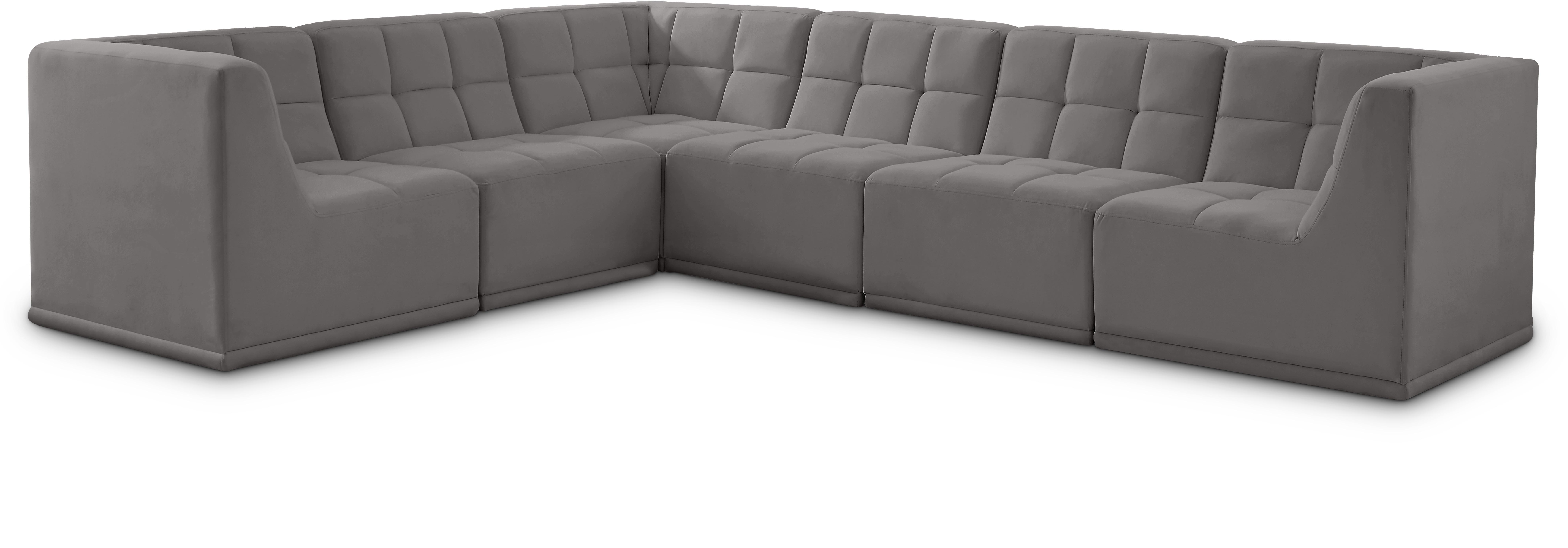 Relax - 6 Piece Modular Sectional - Gray