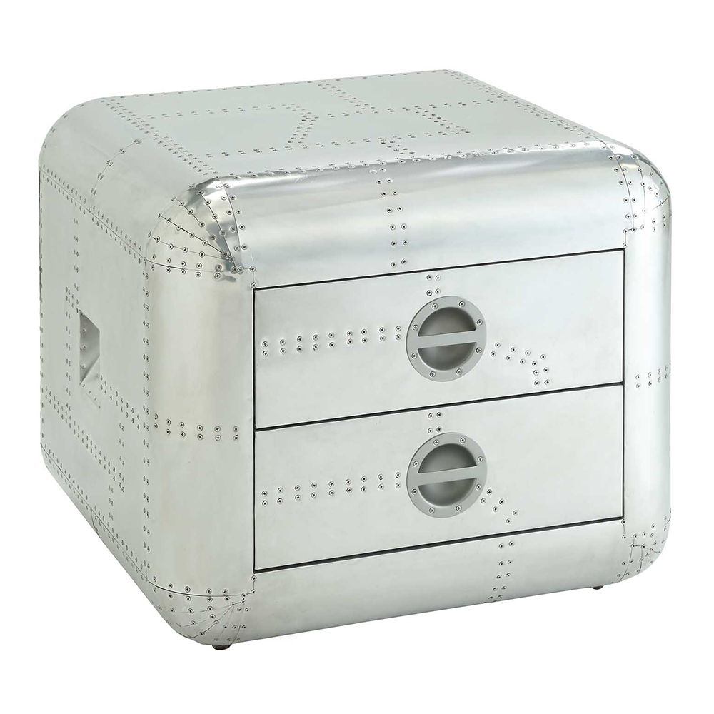 Brancaster - 22" End Table - Aluminum, silver, view 2