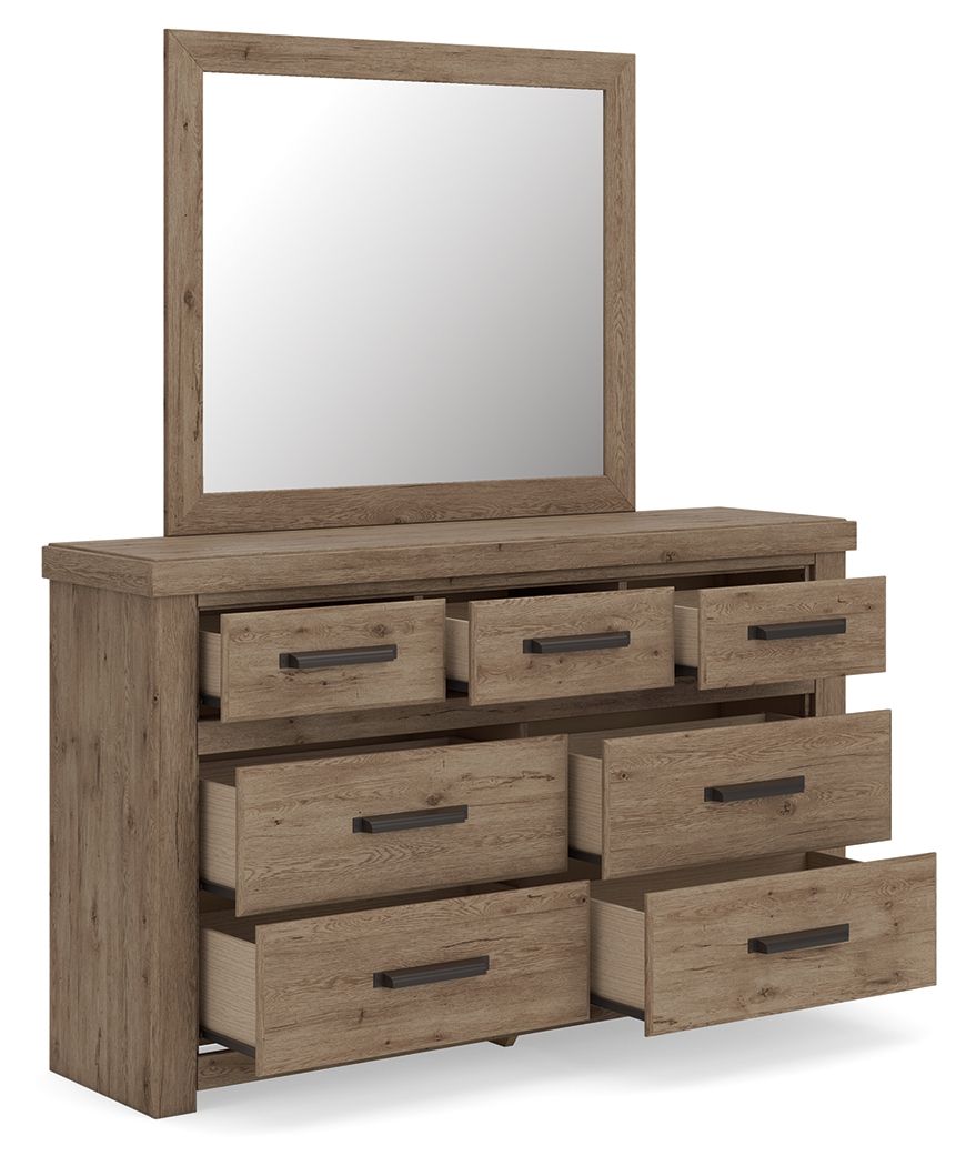 Ashley Furniture Oliandon - Dresser And Mirror - Light Brown - Image 5