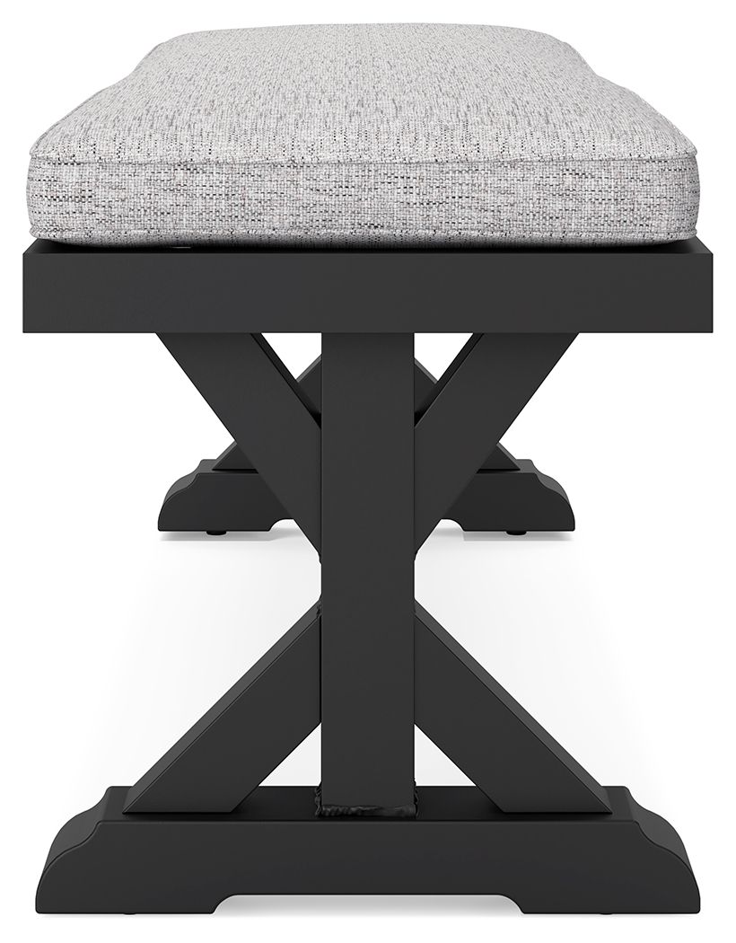 Ashley Furniture Beachcroft - Bench With Cushion - Black / Light Gray - Image 6