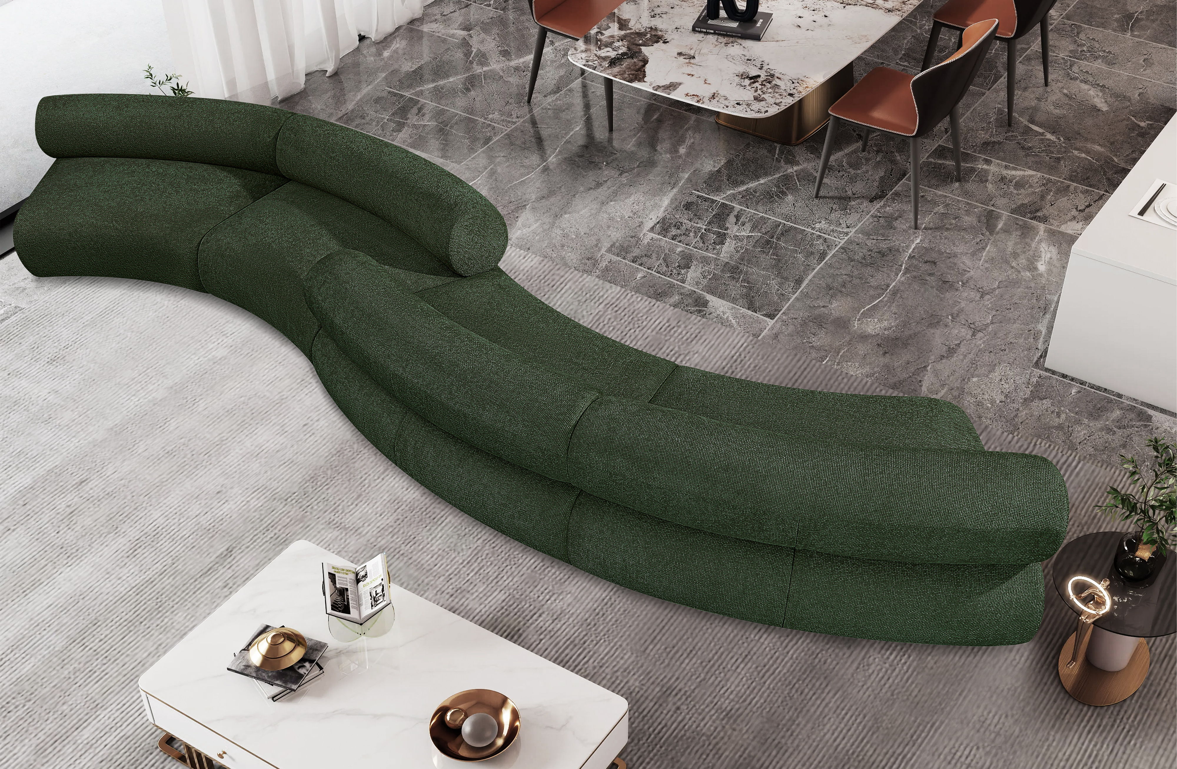 Bale - 4 Piece Modular Sofa - Green
