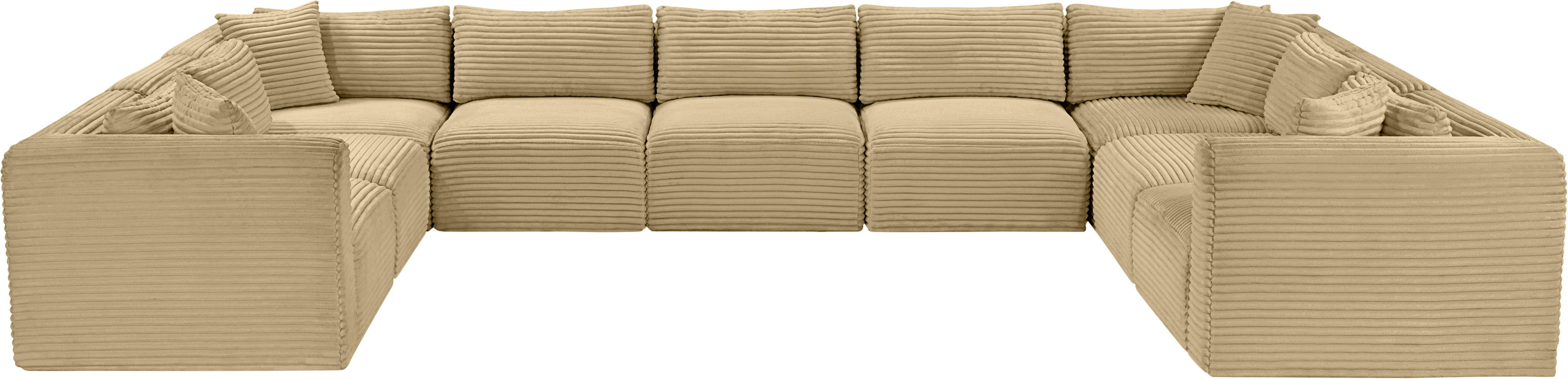 Shaggy - 9 Piece ModularU-Shaped Sectional - Camel