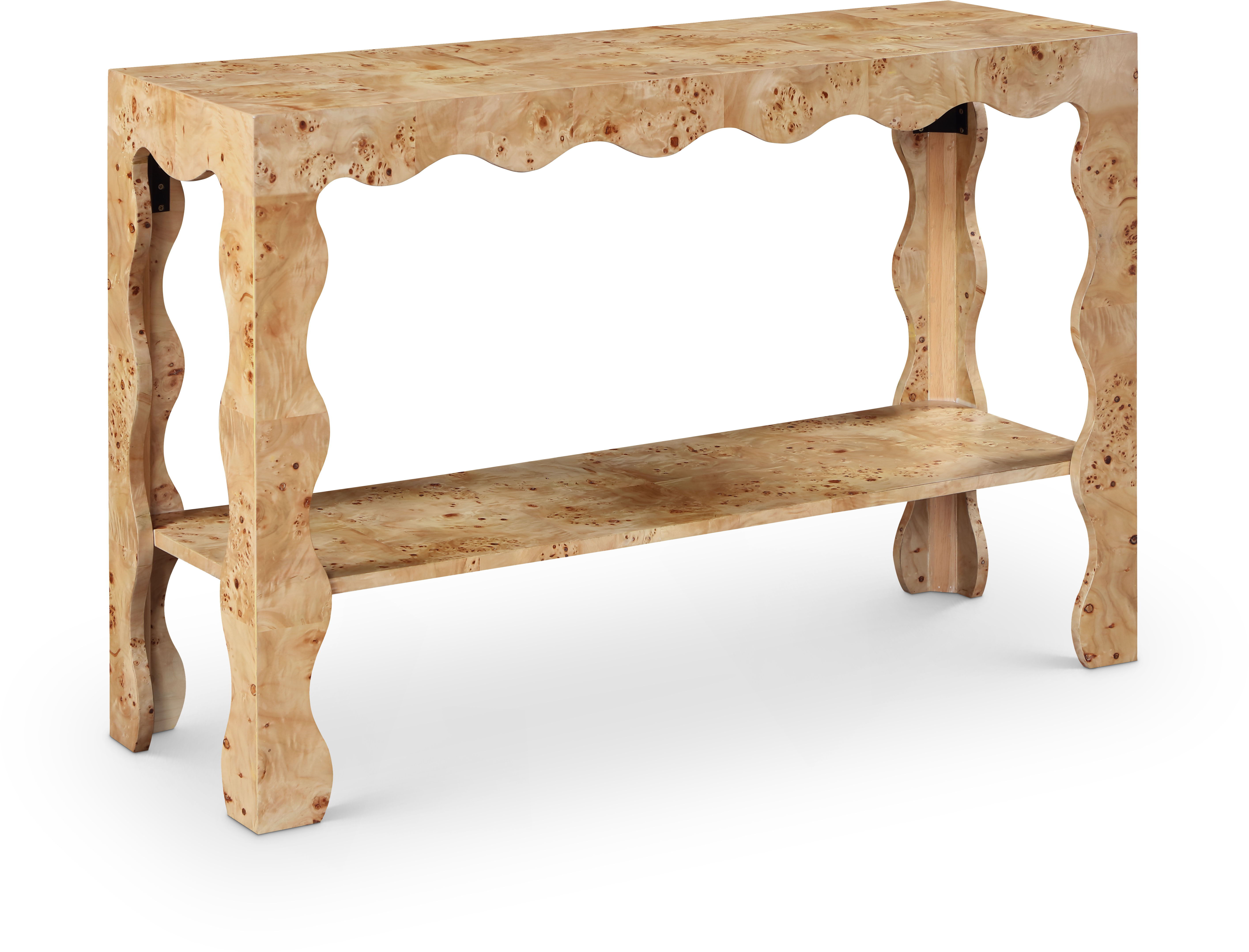 Vassa - Burl Veneer Console Table - Natural