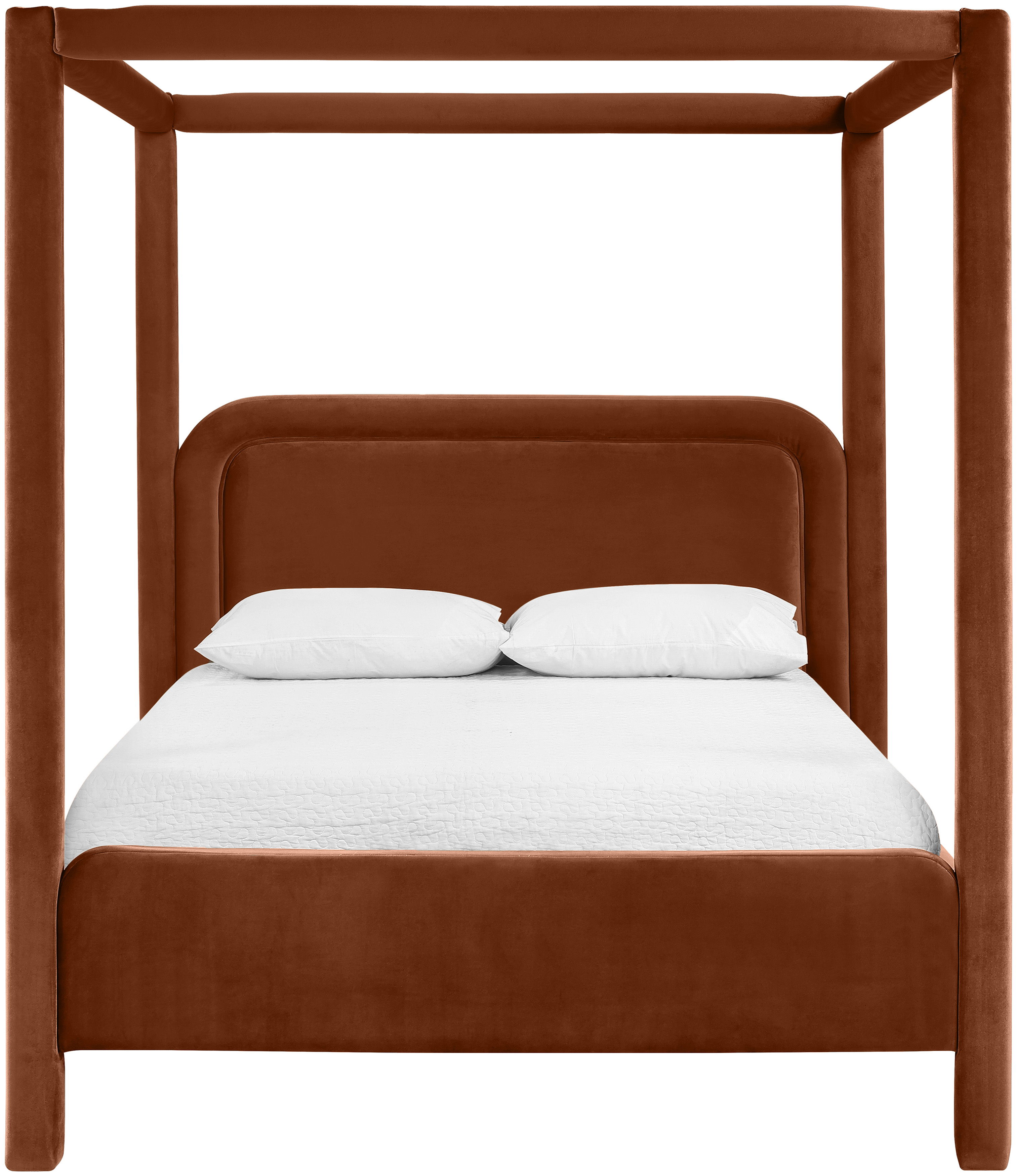 Salina - Velvet Upholstered Queen Bed - Cognac