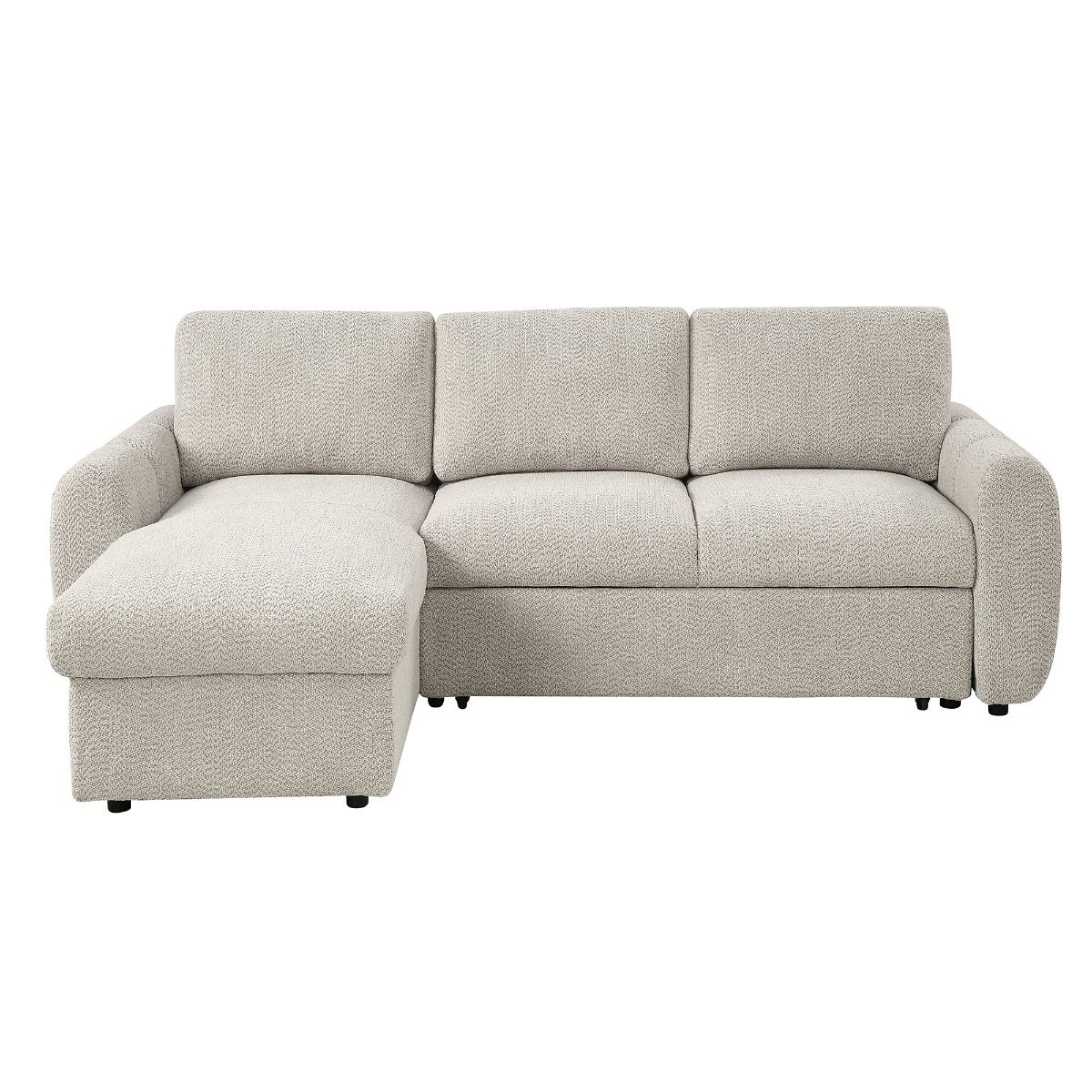 Nuriel - Reversible Sectional Sofa With Sleeper & Storage - Beige Boucle, beige, view 2