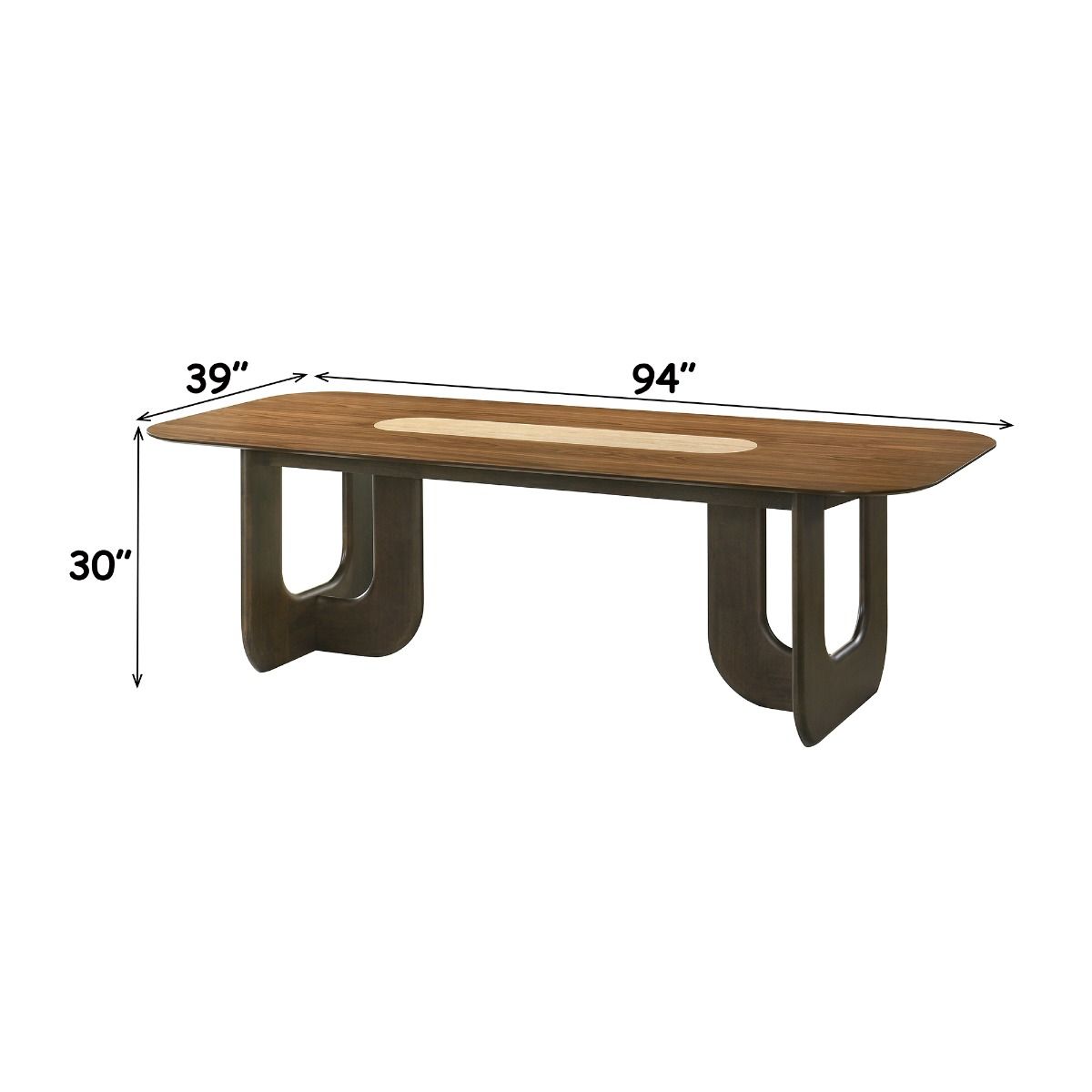 Kyree - Dining Table - Walnut, dark brown, view 5
