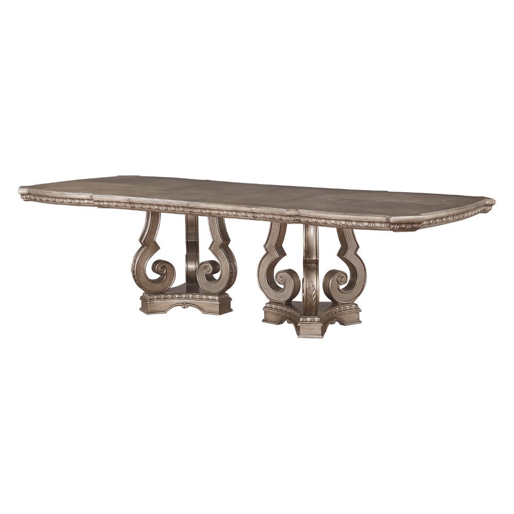 Northville - 30" Dining Table - Antique Silver, beige